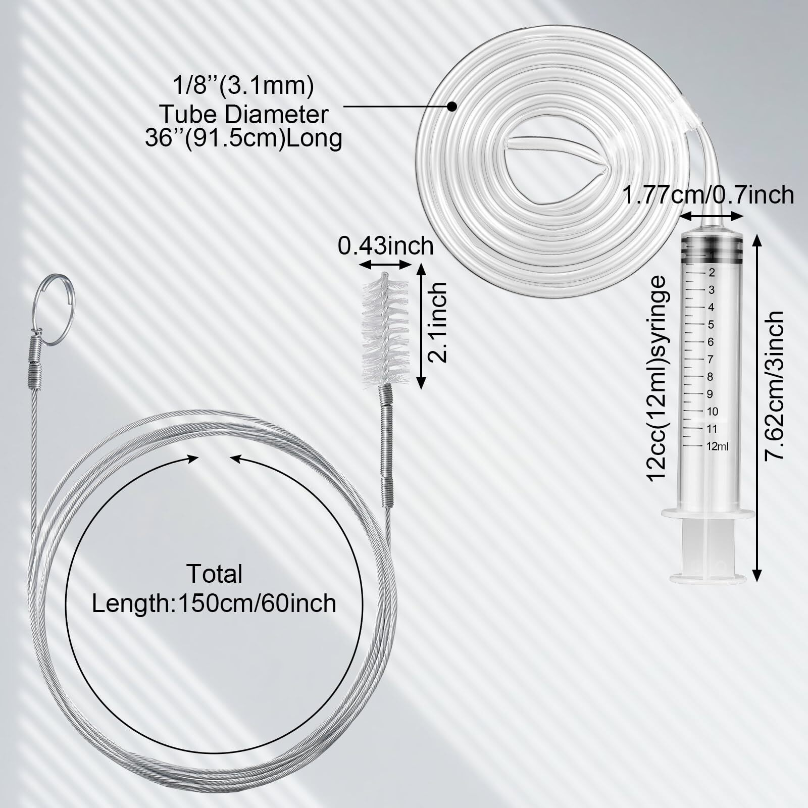 Gisafai 3 Pcs 36'' Refrigerator Cleaning Kit Compatible With Water Line For Refrigerator 1.5M Flexible Refrigerator Scrub Brush Flexible Feeding Tube Brush For Refrigerator Dispenser
