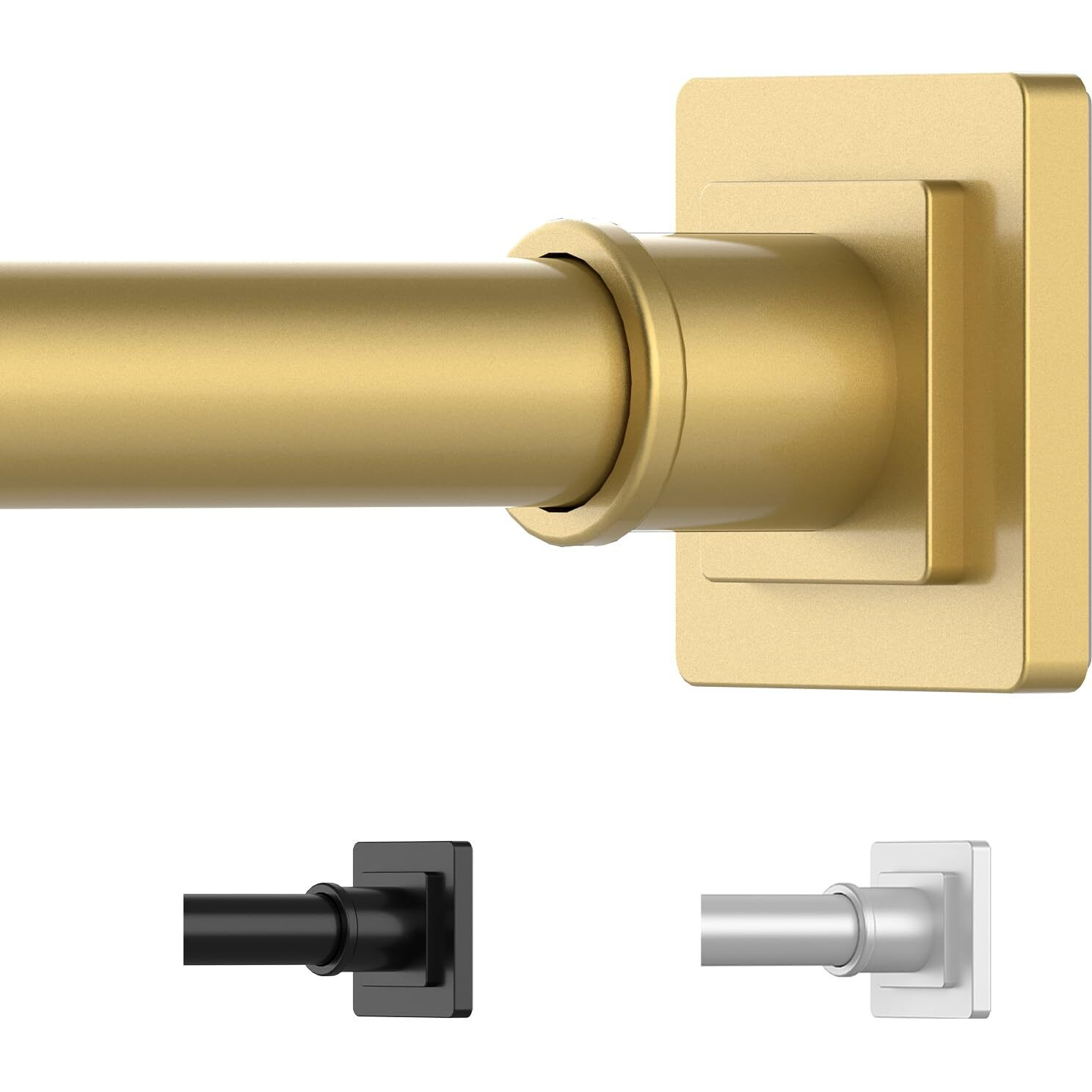 Uiosanrt Gold Shower Curtain Rod 31-79 Inches Non-Slip Shower Rod Tension Mounted No Drill Shower Curtain Rods Spring Tension Rod Adjustable Tension Curtain Rod For Windows Bathroom