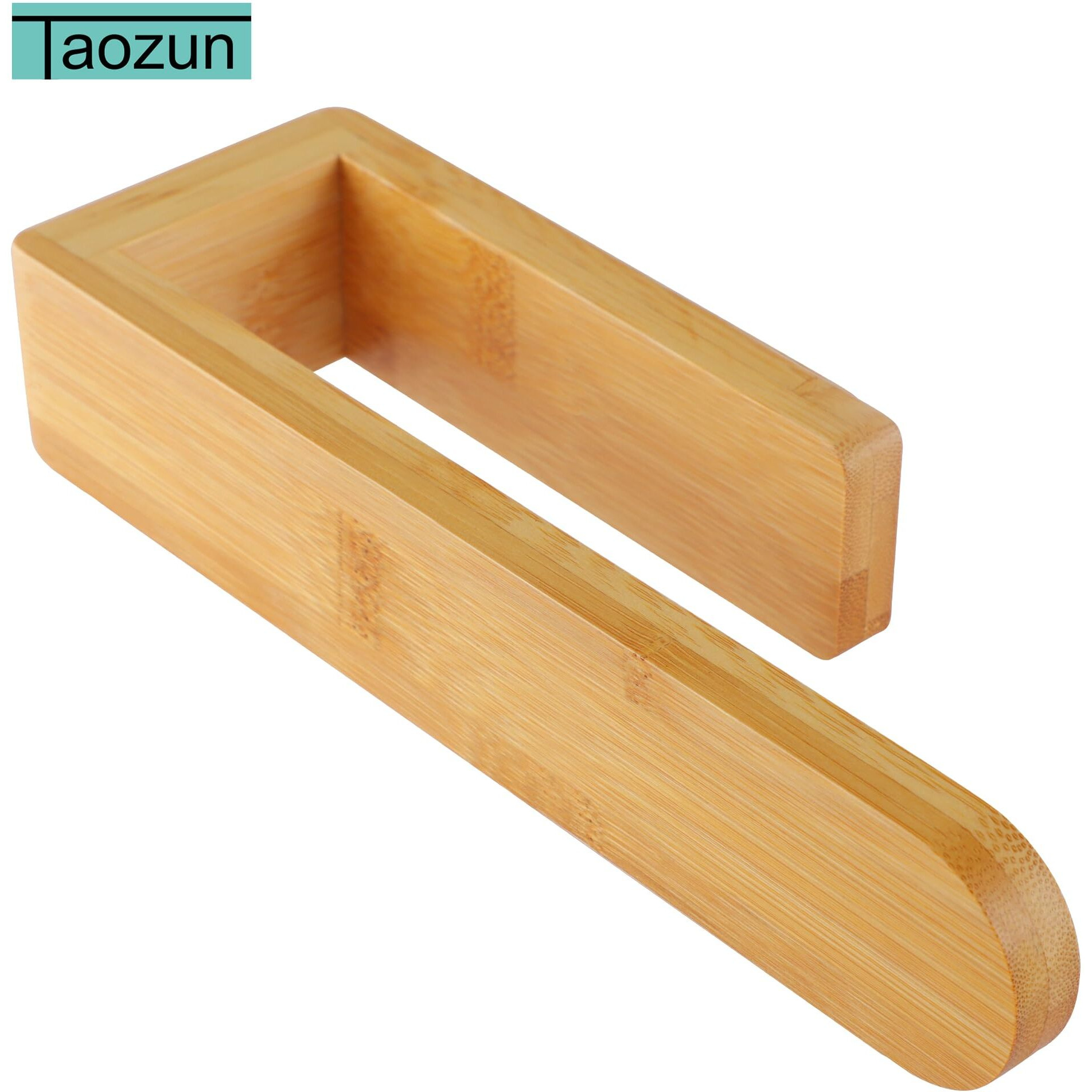 Taozun Towel Holder - Self Adhesive Bamboo Towel Rack  Decorative Natural Wooden Towel Rail For Bathroom  8 Inch Wall Mounted Towel Bar For Kitchen