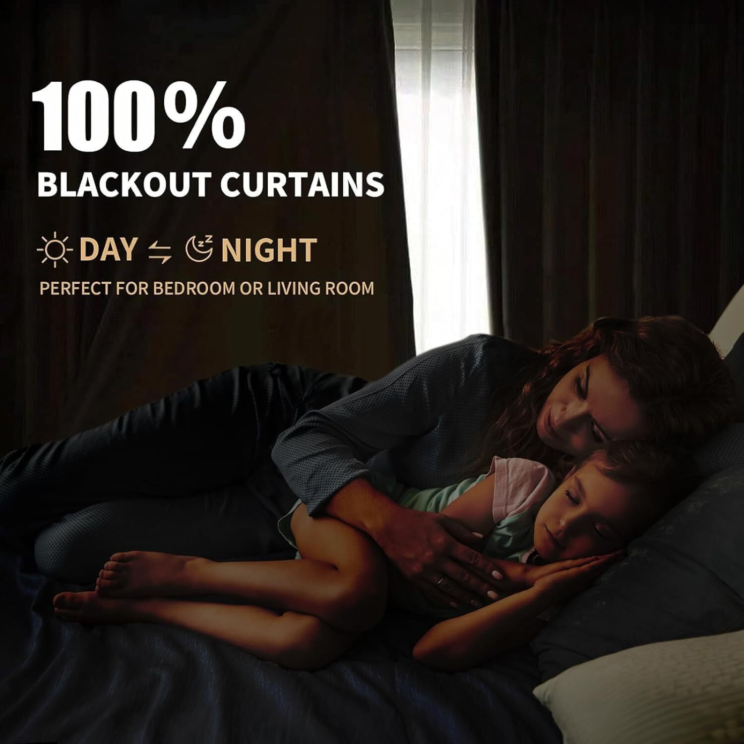 Inovaday Cream Blackout Curtains  2-Panel Linen Textured 100% Thermal Insulated Room Darkening Sun Blocking Drapes For Bedroom  Nursery  Living Room + 20 Curtain Ring Clips -W50 X L84  Light Cream