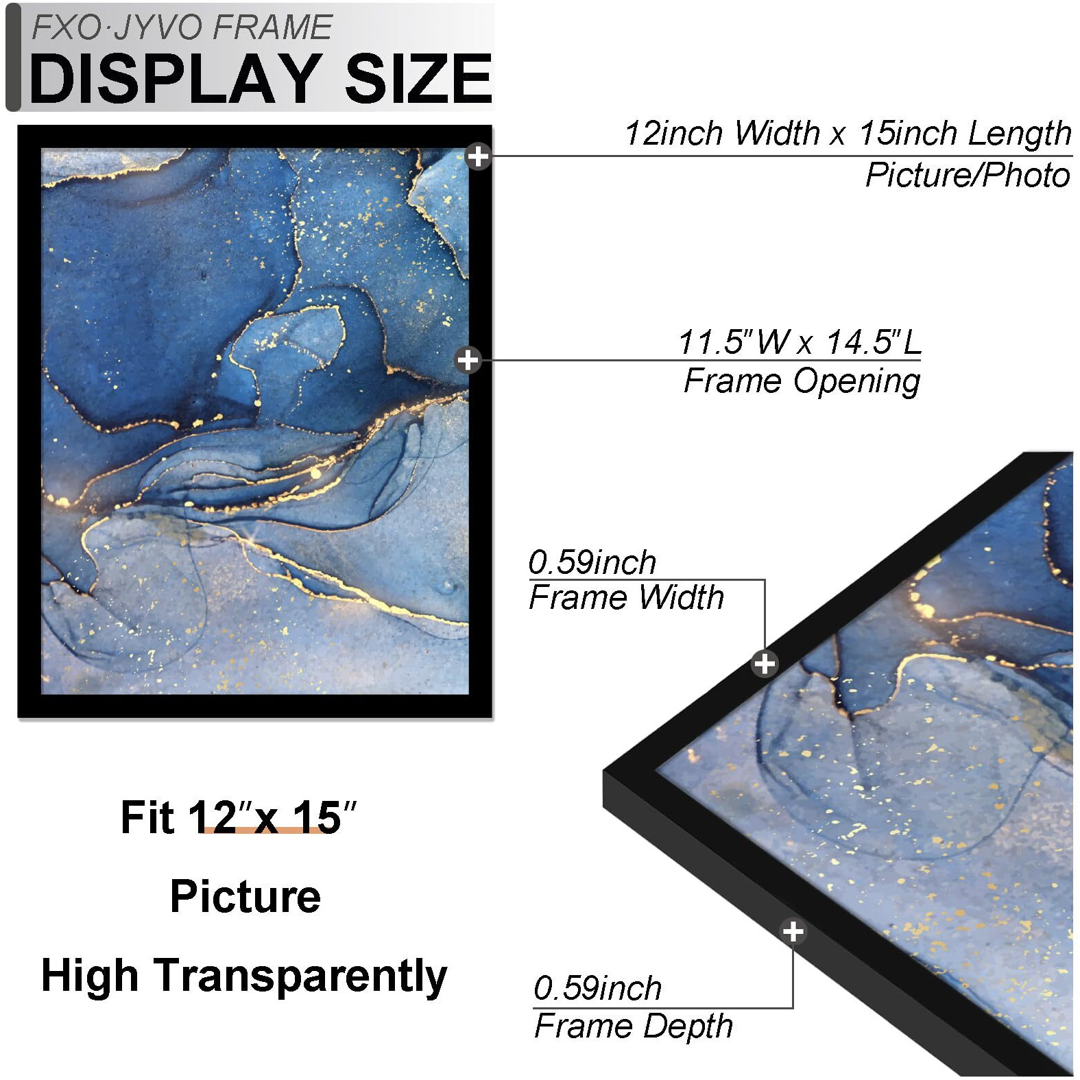 Fxojyvo 12X15 Picture Frame Set Of 3  Black Frame For 12 X 15 Inch Picture Poster Photo  Light Weight And High Transparent 12 By 15 Frame For Wall - 3 Pack/Black/12 X15
