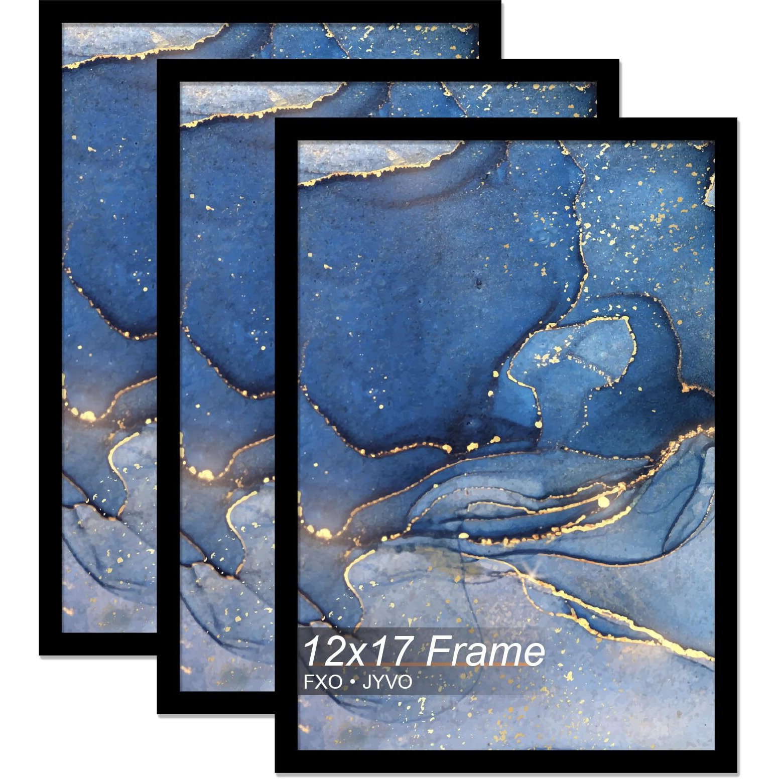 Fxojyvo 12X17 Picture Frame Set Of 3  Black Frame For 12 X 17 Inch Picture Poster Photo  Light Weight And High Transparent 12 By 17 Frame For Wall - 3 Pack/Black/12 X17