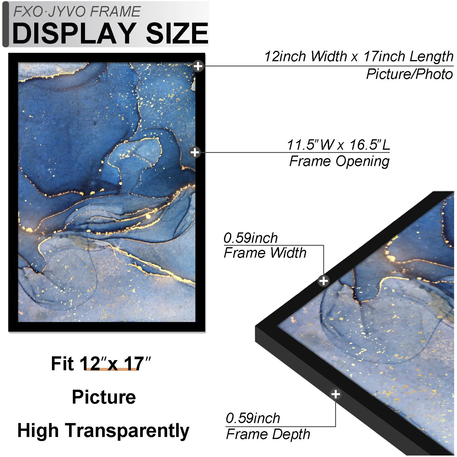 Fxojyvo 12X17 Picture Frame Set Of 3  Black Frame For 12 X 17 Inch Picture Poster Photo  Light Weight And High Transparent 12 By 17 Frame For Wall - 3 Pack/Black/12 X17
