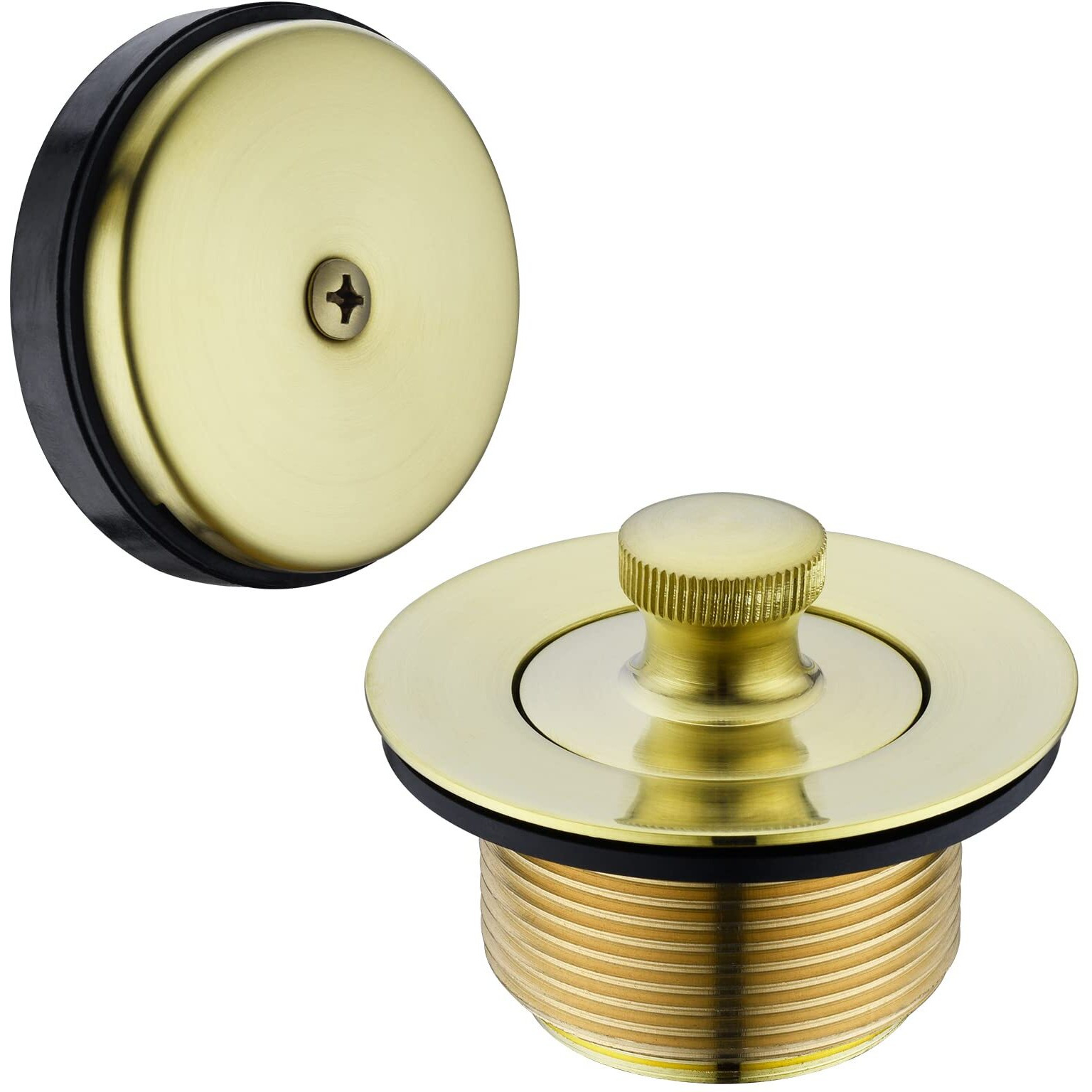Bestill Bathtub Drain Kit And Overflow Faceplate  Brushed Gold