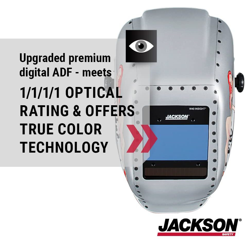 Jackson Safety Hlx 100 Welding Hood - Ultra Lightweight Auto Darkening Welding Helmet With Insight Digital Variable Adf - Ansi Z87.1