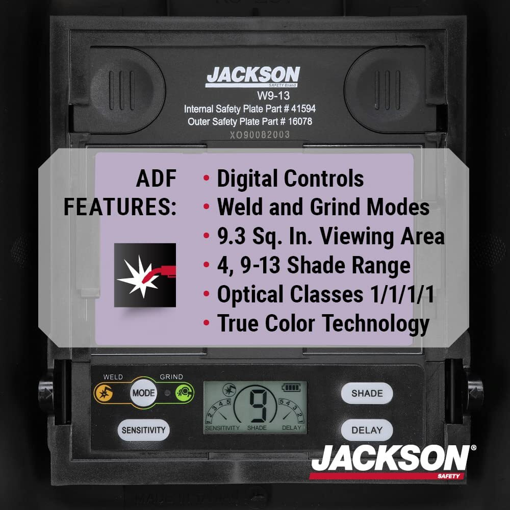 Jackson Safety Hlx 100 Welding Hood - Ultra Lightweight Auto Darkening Welding Helmet With Insight Digital Variable Adf - Ansi Z87.1