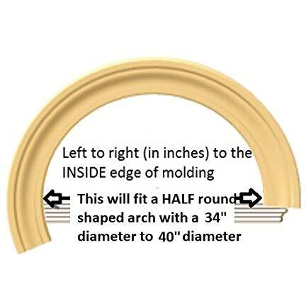 Flextrim 1X4 Flexible Flatstock Casing Molding 3/4"" Thick X 3-1/2"" Wide - Pre Curved To Fit Half Round Arches 34"" Diameter Up To 40"" Diameter