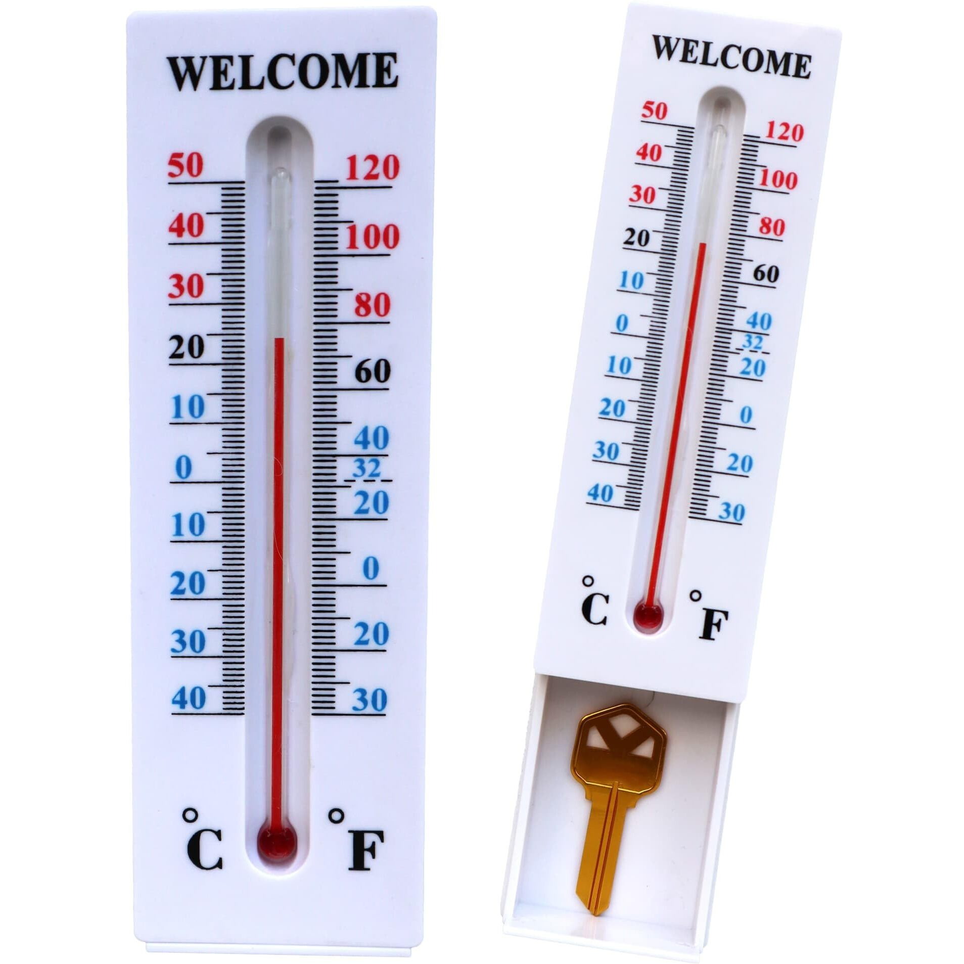 Amikdis Hide A Key Outside Thermometer Decorative Key Hiders Holder Containers Lockbox For House Spare Keys Cabinet Outdoor Secret Compartment Items Safe Storage Yard Garden Indoor Geocaching