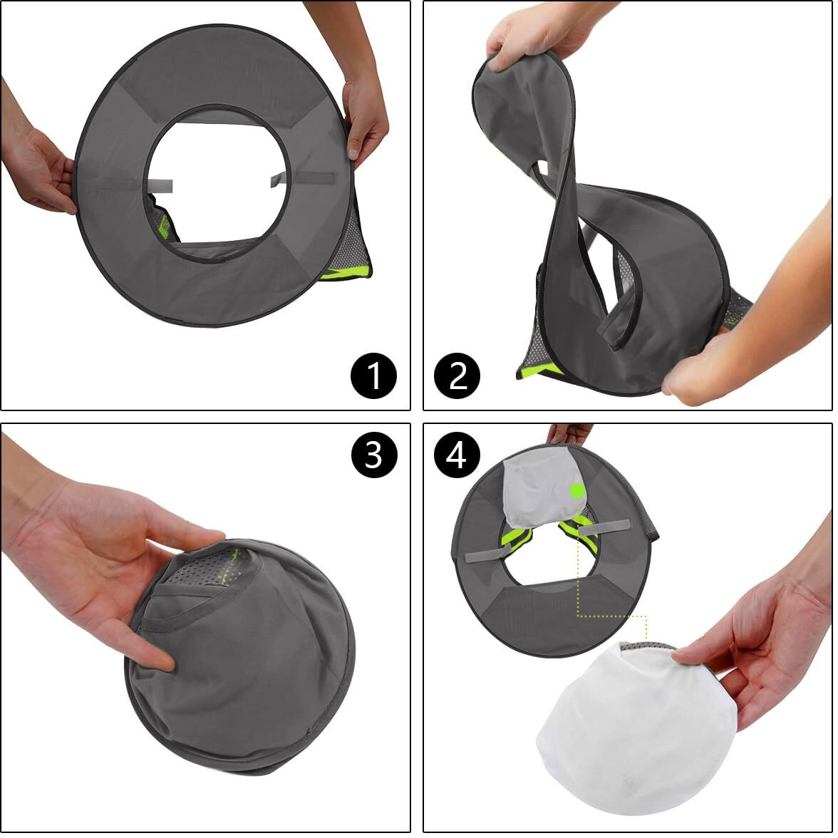 3 Pack Hard Hat Sunshield - Upgrade Full Brim Neck Sunshade Cover With Reflective Strip For Hardhats Gray