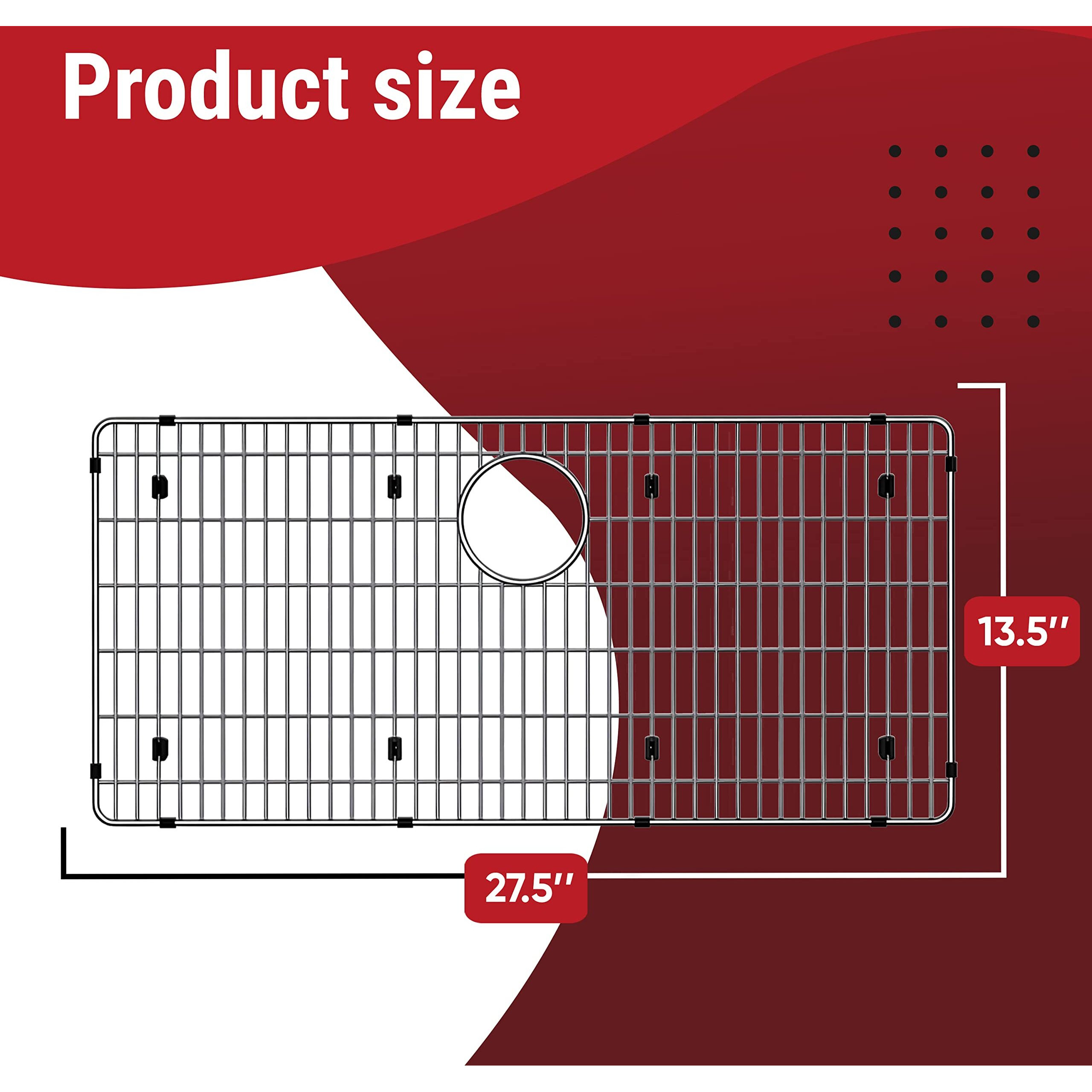 27-1/2"" X 13-1/2"" X 1-1/4"" Sink Protectors For Kitchen Sink - Sink Bottom Grid - Stainless Steel Sink Protector - Sink Grate For Bottom Of Kitchen Sink - Kitchen Sink Rack
