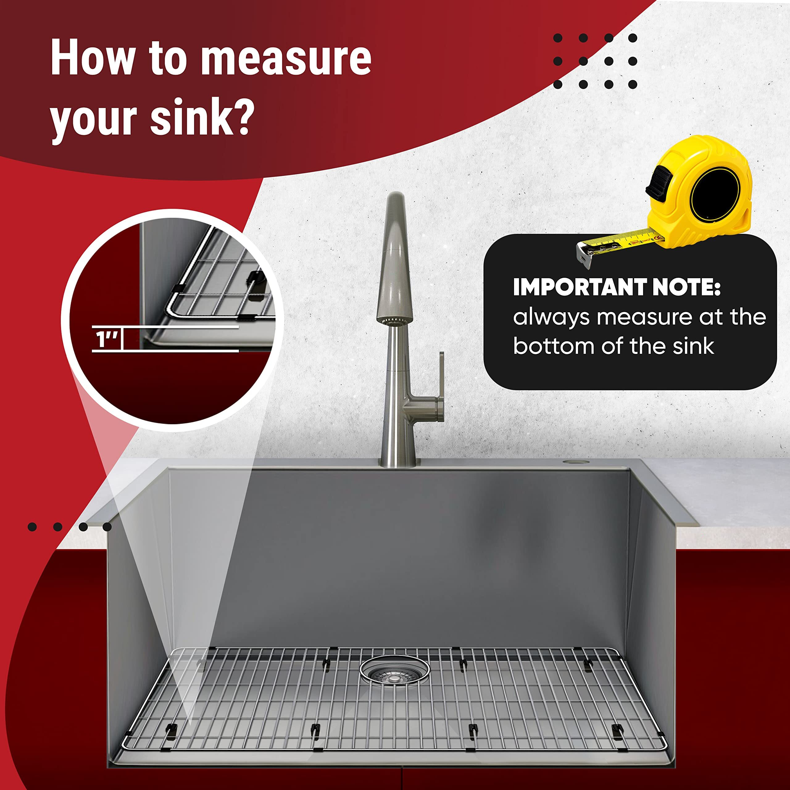 27-1/2"" X 13-1/2"" X 1-1/4"" Sink Protectors For Kitchen Sink - Sink Bottom Grid - Stainless Steel Sink Protector - Sink Grate For Bottom Of Kitchen Sink - Kitchen Sink Rack