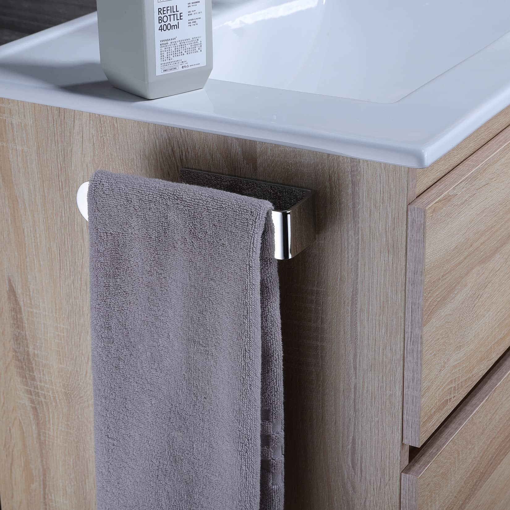 Taozun Hand Towel Holder - Adhesive Hand Towel Bar Open Towel Ring Polished Towel Rack For Bathroom Kitchen  Sus 304 Stainless Steel