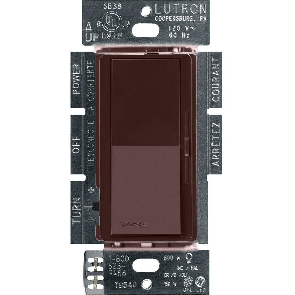 Lutron Diva Led+ Dimmer Switch For Dimmable Led  Halogen And Incandescent Bulbs  150W/Single-Pole Or 3-Way  Dvcl-153P-Br  Brown