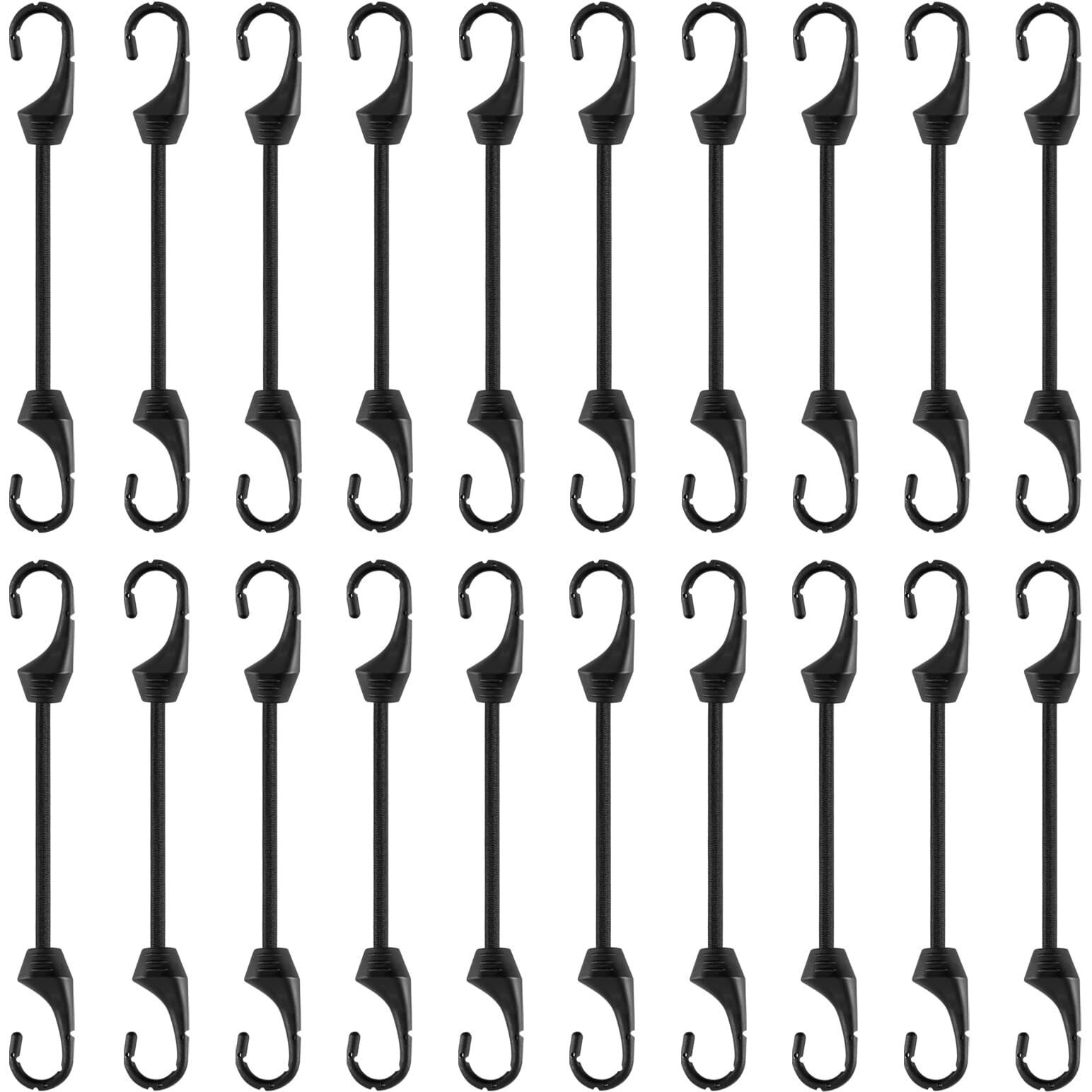 4 Inch Mini Bungee Cords With Hooks 20 Pcs Black Bungee Cords Hooks With Uv Resistant 5 Mm Diameter Elastic Cords For Basic Securing