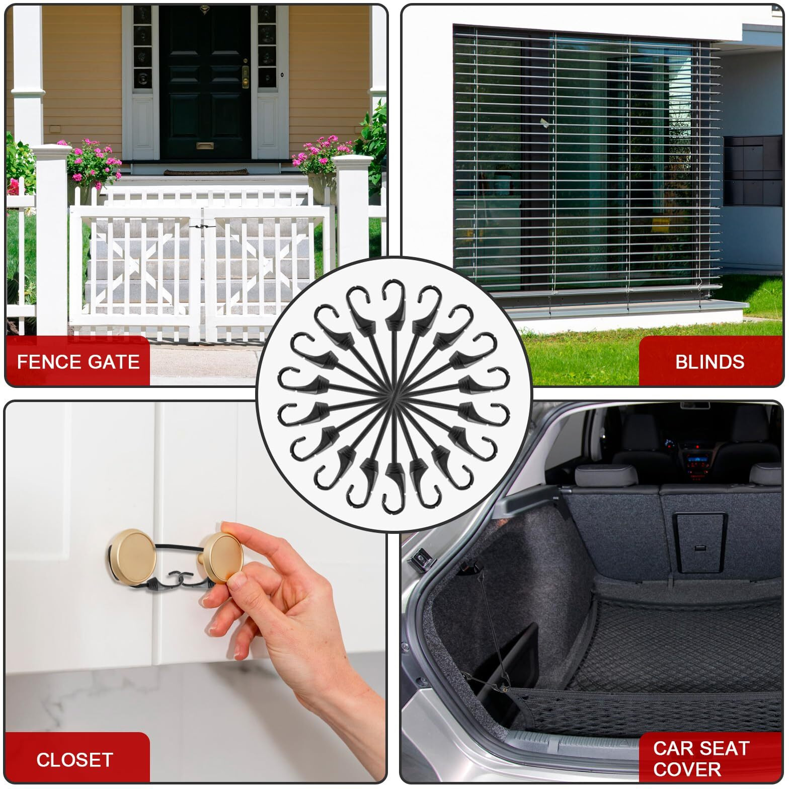 4 Inch Mini Bungee Cords With Hooks 20 Pcs Black Bungee Cords Hooks With Uv Resistant 5 Mm Diameter Elastic Cords For Basic Securing