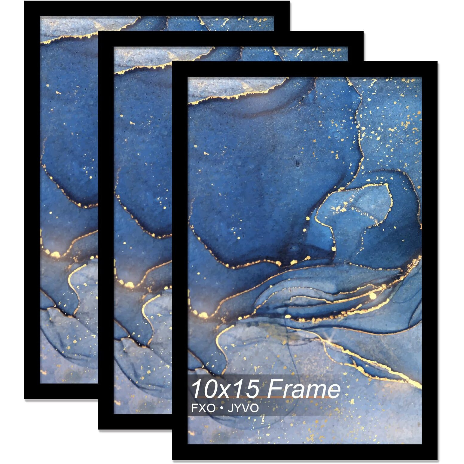 Fxojyvo 10X15 Picture Frame Set Of 3  Black Frame For 10 X 15 Inch Picture Poster Photo  Light Weight And High Transparent 10 By 15 Frame For Wall - 3 Pack/Black/10 X15