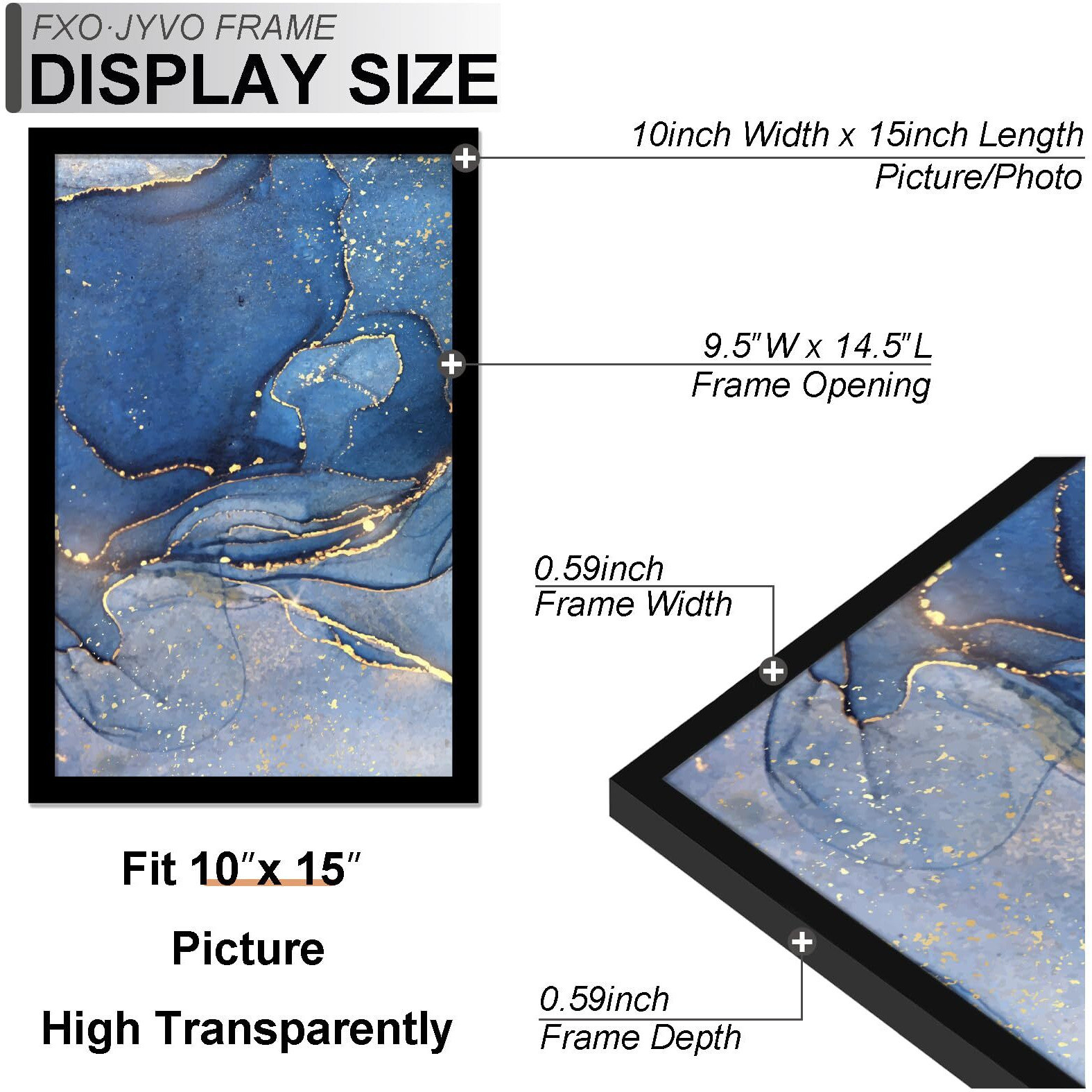 Fxojyvo 10X15 Picture Frame Set Of 3  Black Frame For 10 X 15 Inch Picture Poster Photo  Light Weight And High Transparent 10 By 15 Frame For Wall - 3 Pack/Black/10 X15