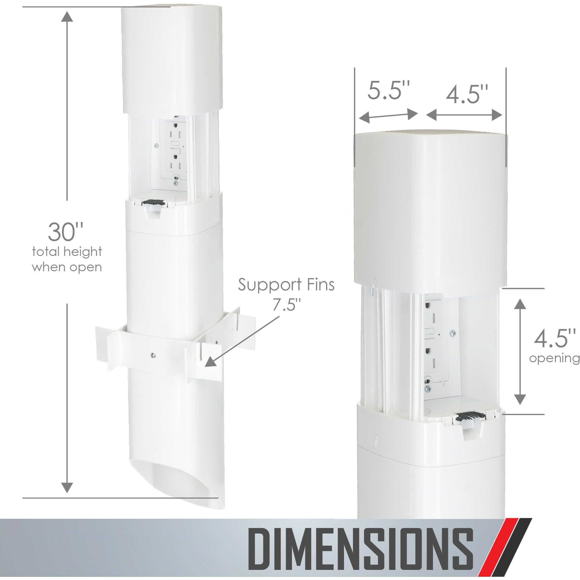 Taymac Parkpost Outdoor 1-Gang White Weatherproof In-Use Power Post Enclosure With Wrtr 15A Gfci Receptacle Pp55Gw  Outdoor Power Stake  Weatherproof Outdoor Outlet Cover With Gfci Included