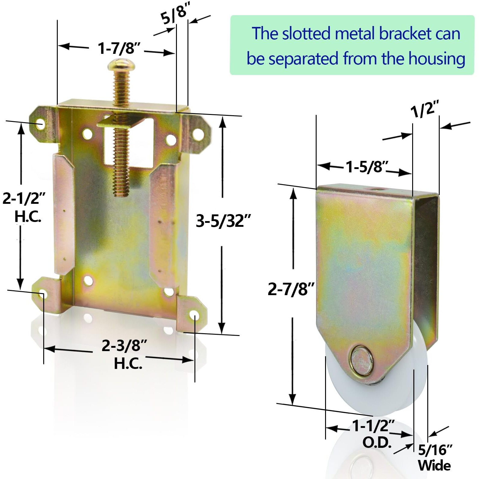Sliding Mirror Closet Door Rollers Replacement Hardware Fits Contractors Part W8020C Or Hard 1775 Wardrobe Doors Wheels  1-1/2"" Durable Pom Concaved Ball Bearing Wheel  4 Pack