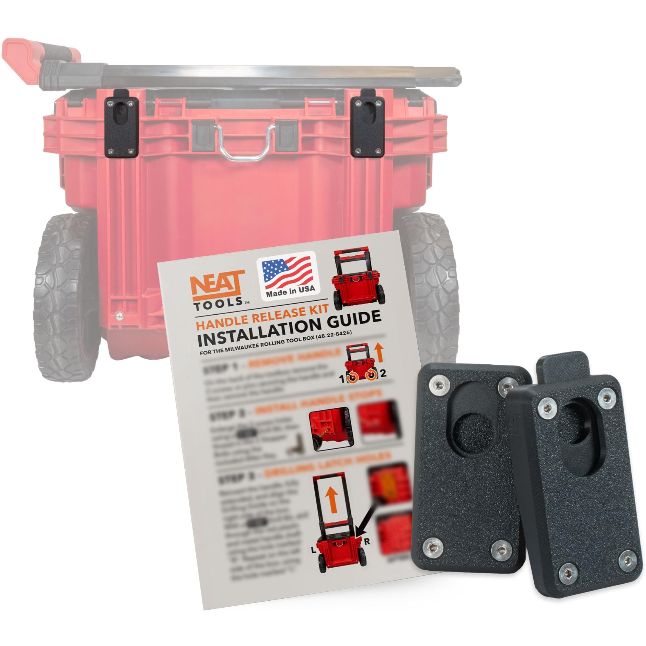 Original Neat Tools Handle Quick Release Pins Kit For Milwaukee Packout Rolling Toolbox Packout Mod