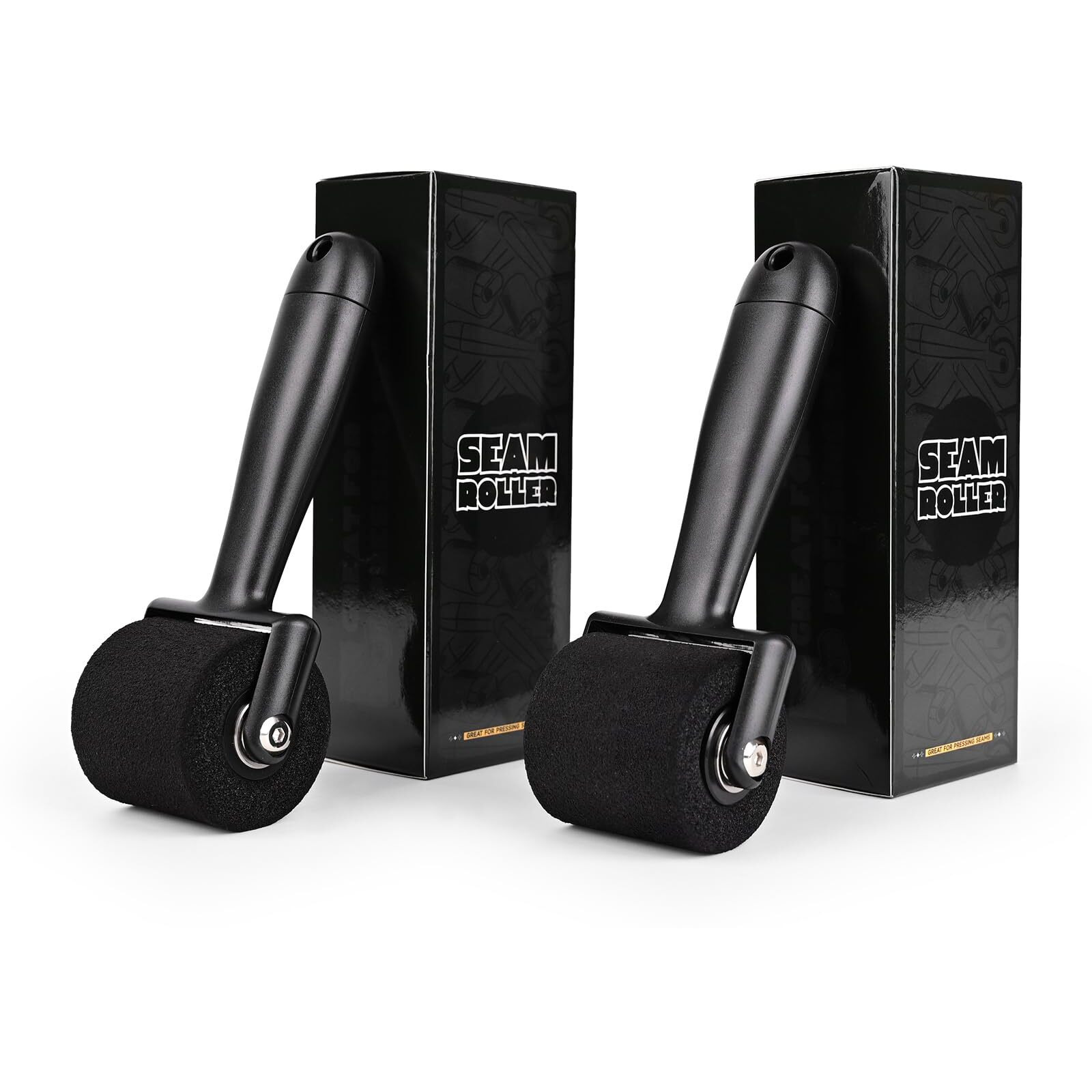 Ehdis Sponge Seam Roller 2Pcs Sewing Seam Rippers Paint Rollers  Small Paint Roller Tool Vinyl Wheel Roller For Wall Painting Car Wraps  Film Tinting Or Wallpaper  Print  Ink And Stamping Roller Tool