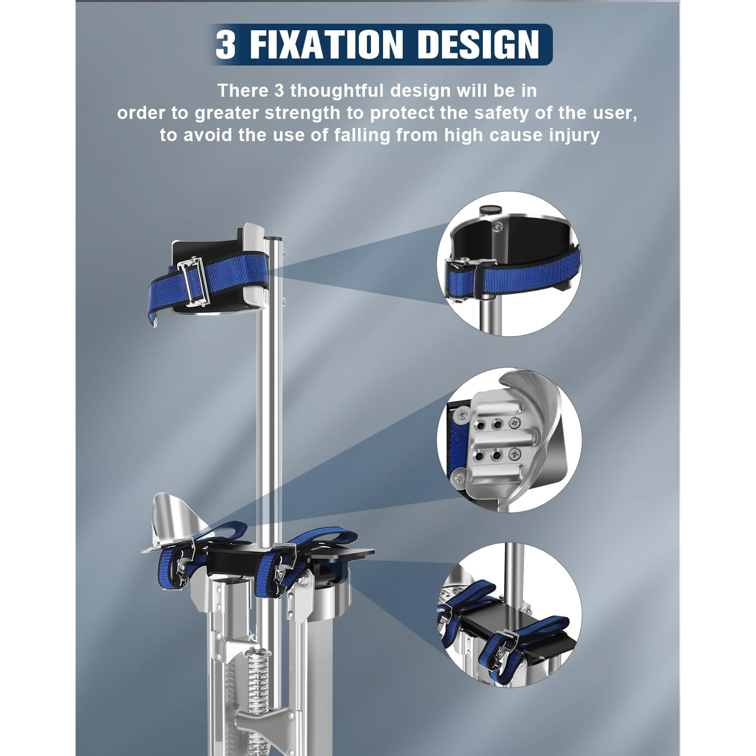 Drywall Stilts  15""-23"" Stilts For Adults Adjustable Heights Aluminum Work Stilts With Protective Knee Pads For Sheetrock Drop Ceiling Painting Painter Exterior Wall Painting And High Shrub Trimming