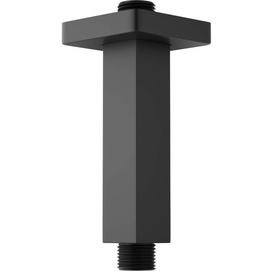 Katais Matte Black Shower Arm With Flange Square Stainless Steel Ceiling Mounted Shower Extension Arm Pipe For Rainfall Shower Head  4 Inch