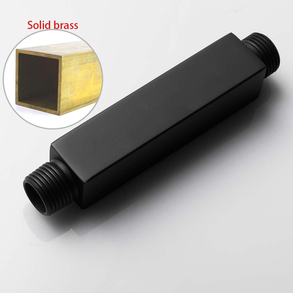 Katais Matte Black Shower Arm With Flange Square Stainless Steel Ceiling Mounted Shower Extension Arm Pipe For Rainfall Shower Head  4 Inch