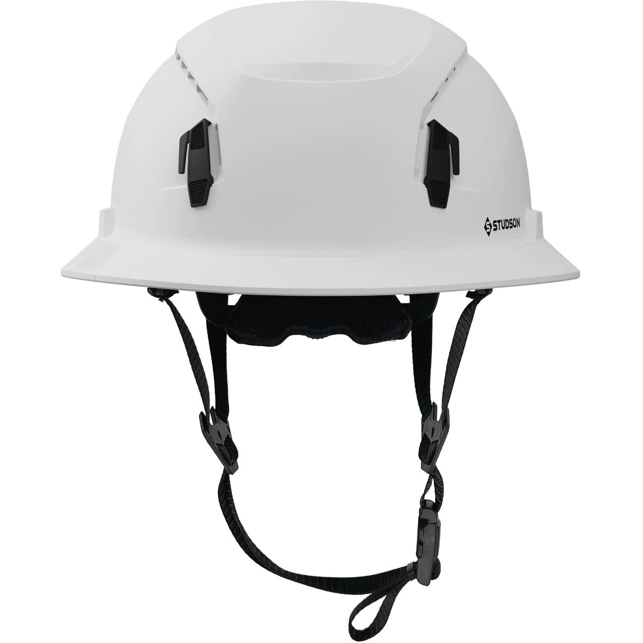 Studson Shk-1 Full Brim Safety Helmet Ansi/Isea Z89.1 Type Ii Compliant (R 2019)  Lightweight & Breathable  Nfc Emergency Contact Chip  One Size  Class C & E Protection (Vented  White)