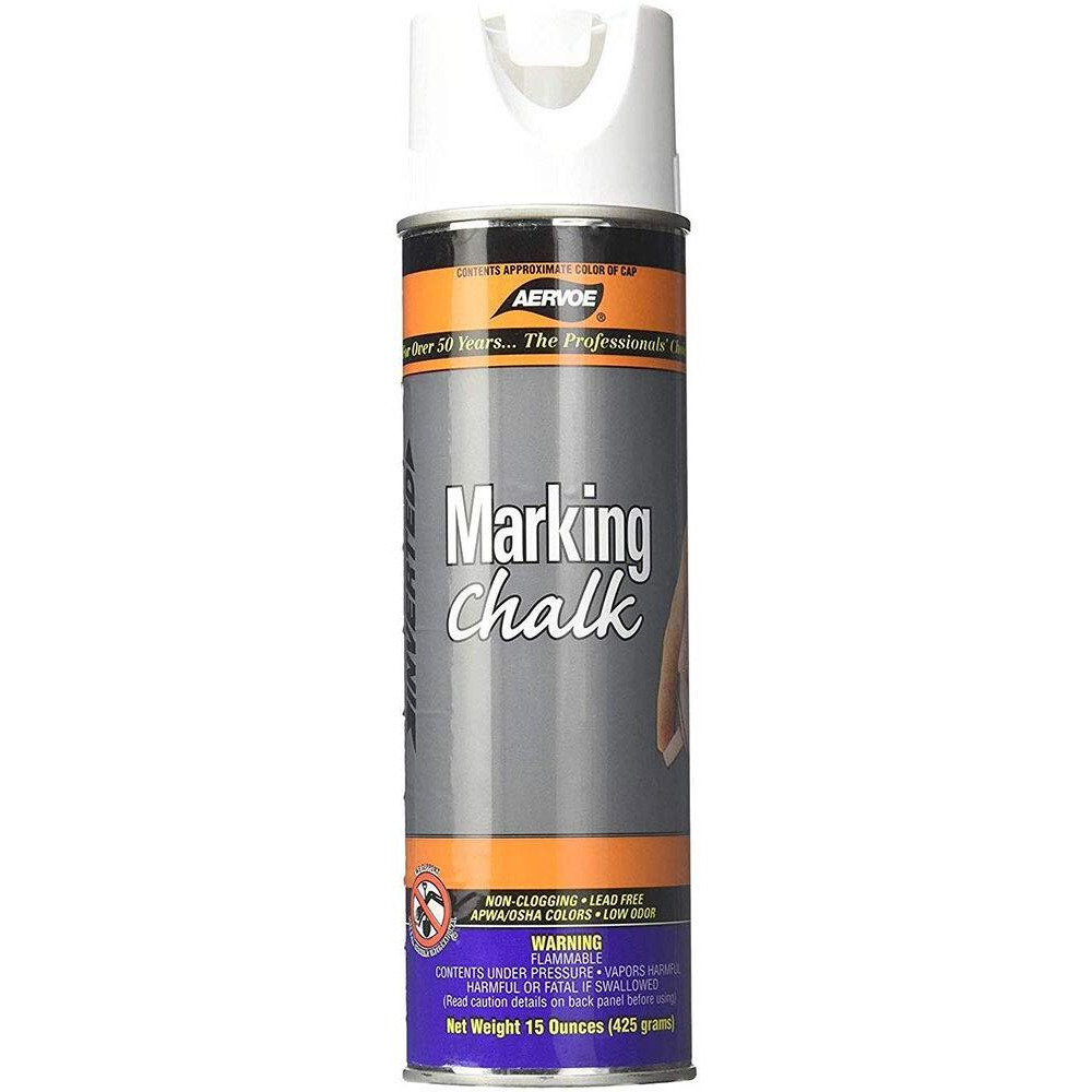 Aervoe 215 15 Oz White Non-Clogging Temporary Upside-Down Marking Spray Chalk