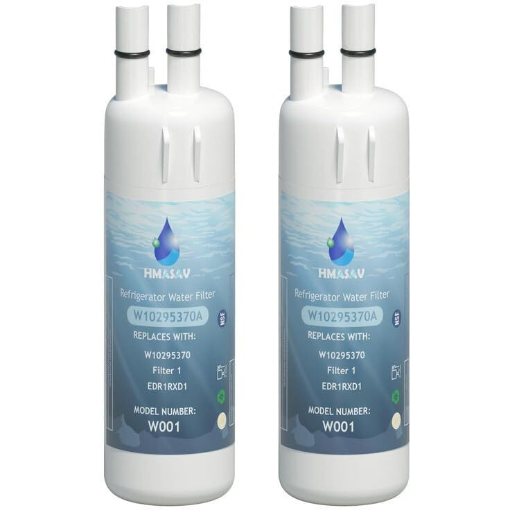 Hmasav W10295370A Water Filter Replacement  Compatible With Edr1Rxd1 Edr1Rxd1B W10295370 Filter 1 Whr1Rxd1 Kad1Rxd1 P4Rfwb P8Rfwb2L 46-9930 46-9081 2Pack