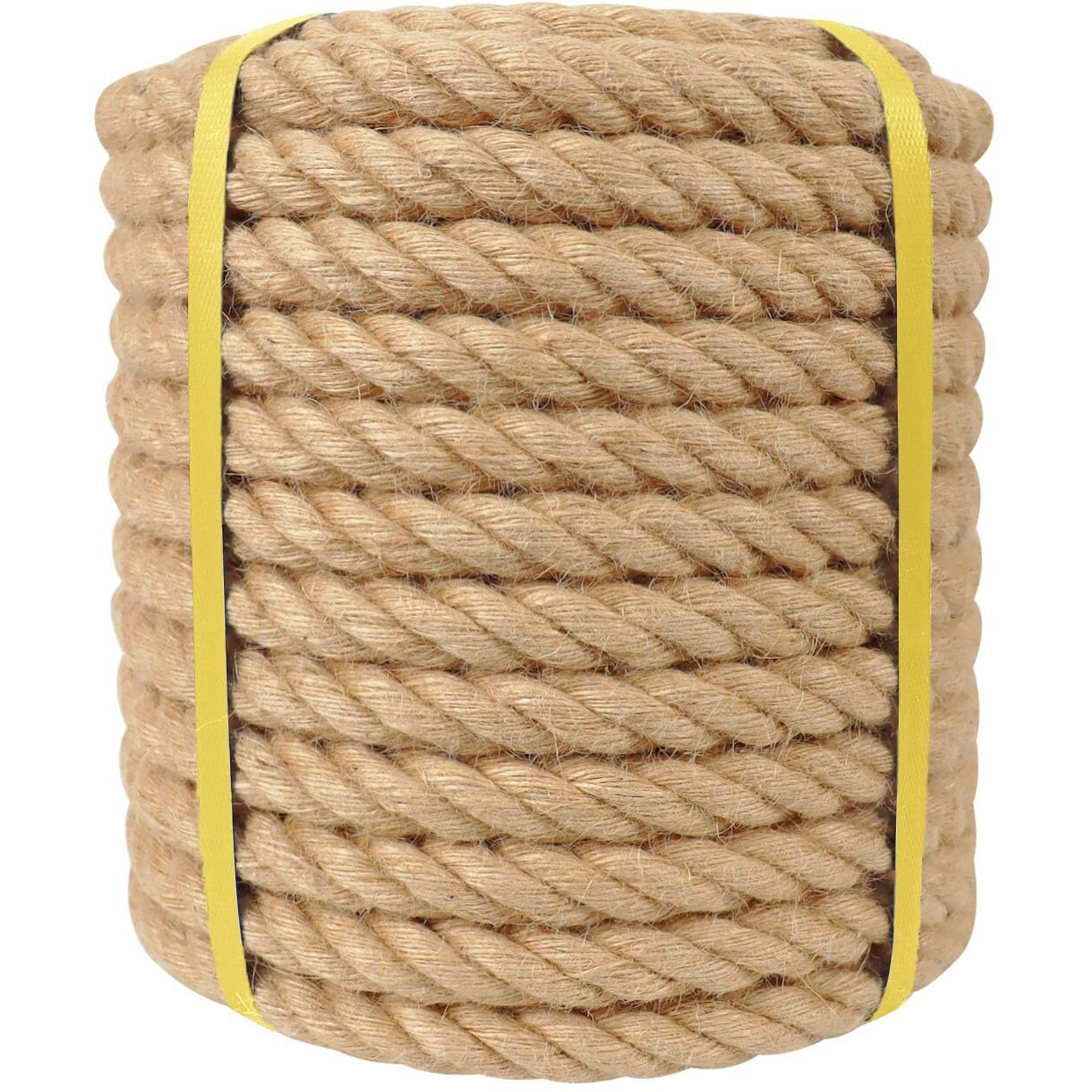 Twisted Manila Rope - 1.5 Inch  100 Feet - Natural Jute Rope - Thick Hemp Rope For Docks  Nautical  Railings  Climbing  Decorating