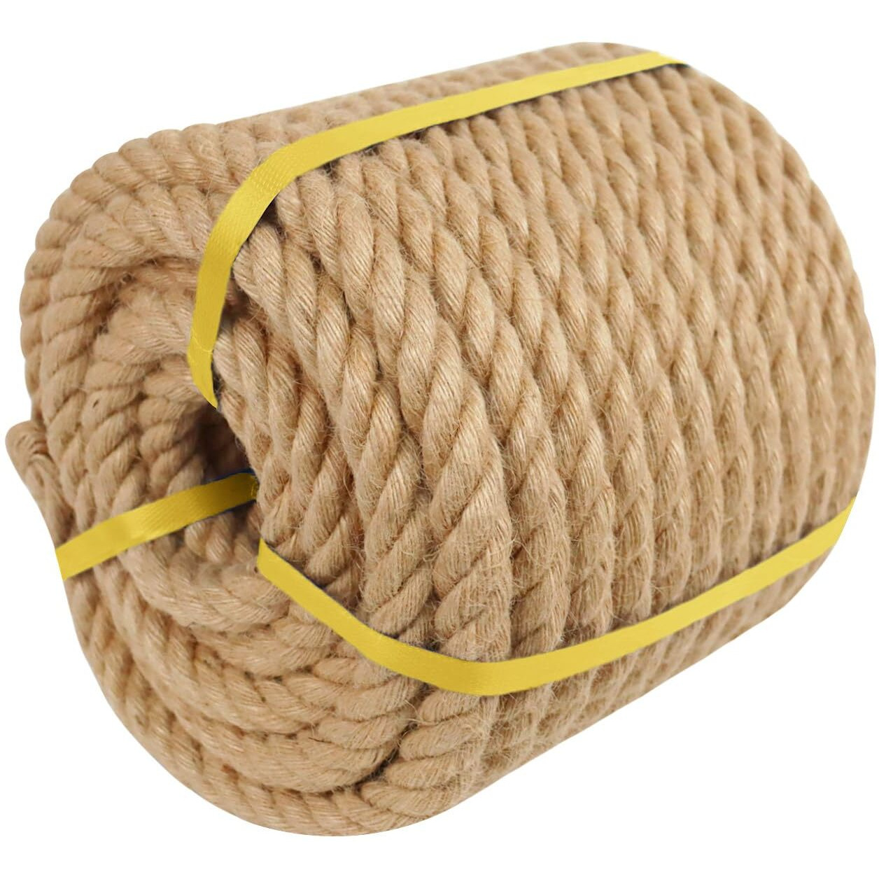 Twisted Manila Rope - 1.5 Inch  100 Feet - Natural Jute Rope - Thick Hemp Rope For Docks  Nautical  Railings  Climbing  Decorating