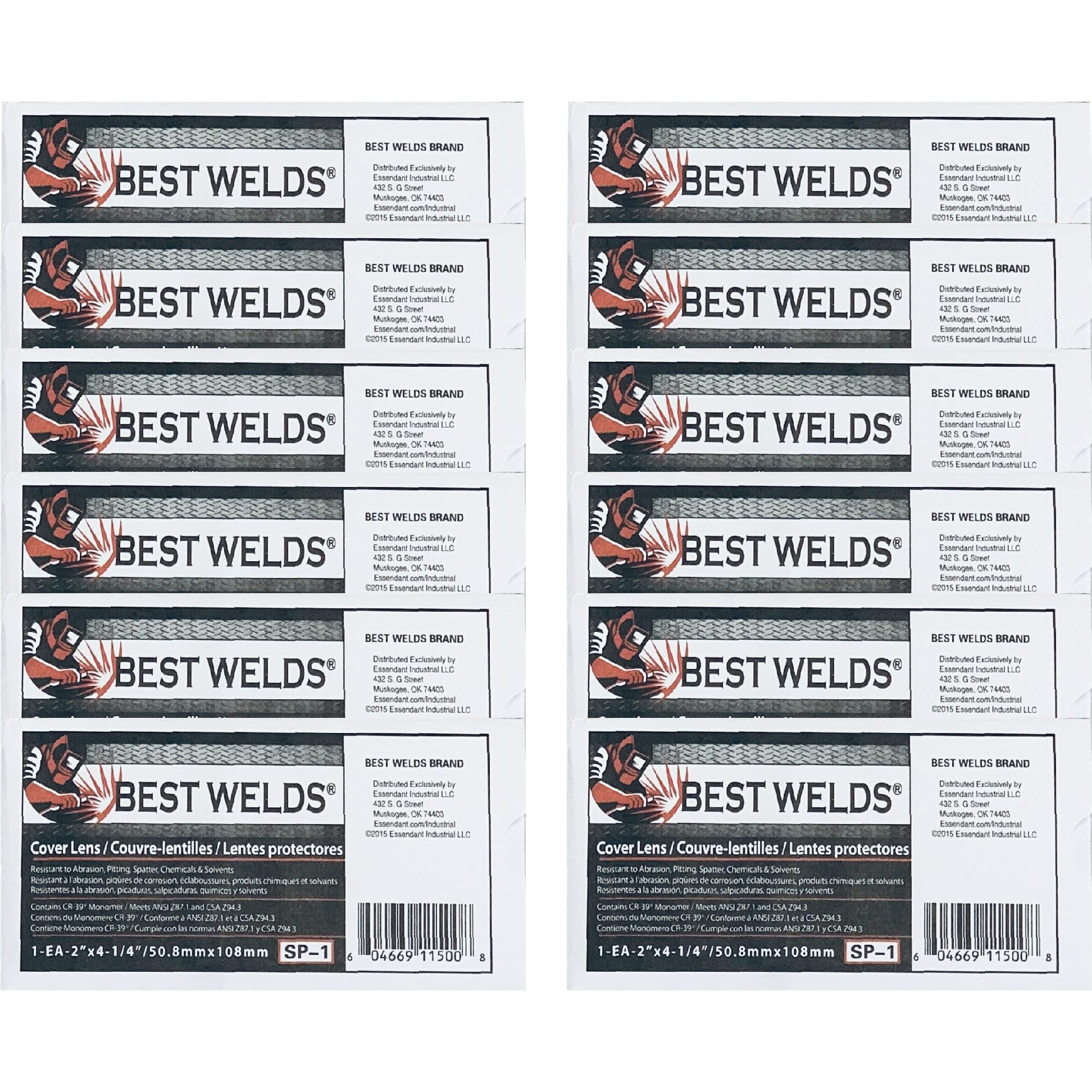 Best Welds Cover Lens For Welding Hoods - 2"" X 4 1/4"" Premium Quality Clear Plastic Cover Lenses