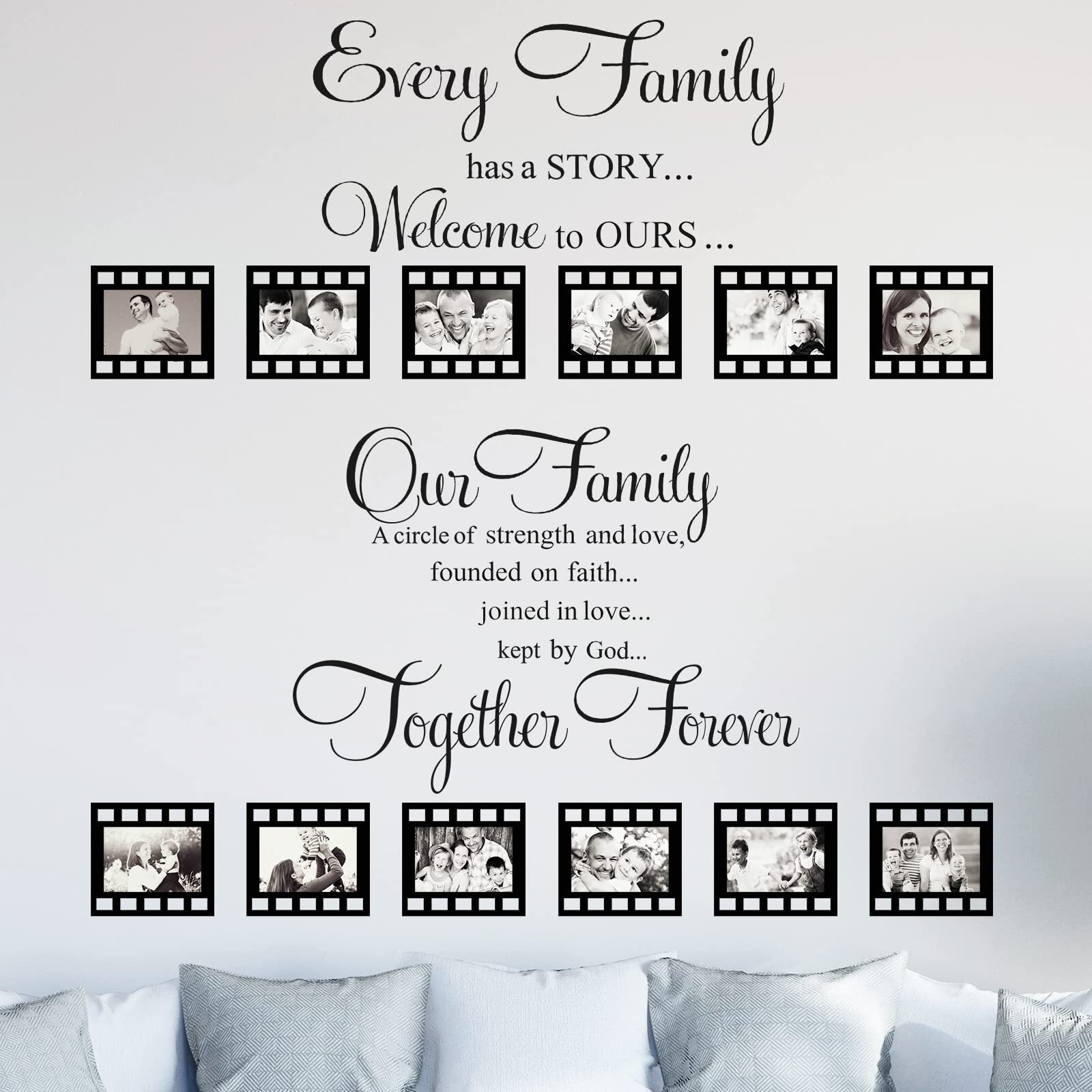 Family Wall Stickers Contains 12 Pieces Of Picture Frames  Every Family Has A Story Family Wall Stickers Our Family Is A Circle Wall Stickers For Living Room Wall Stickers Decor