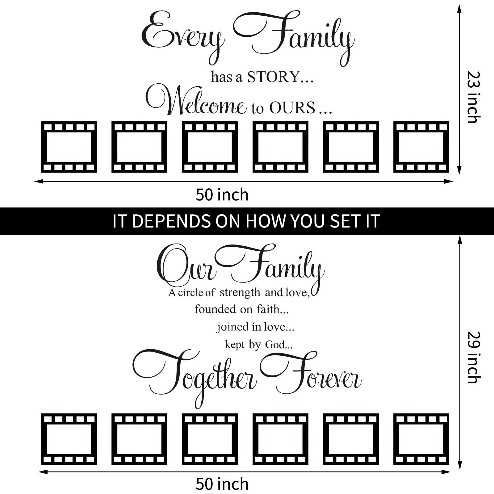 Family Wall Stickers Contains 12 Pieces Of Picture Frames  Every Family Has A Story Family Wall Stickers Our Family Is A Circle Wall Stickers For Living Room Wall Stickers Decor