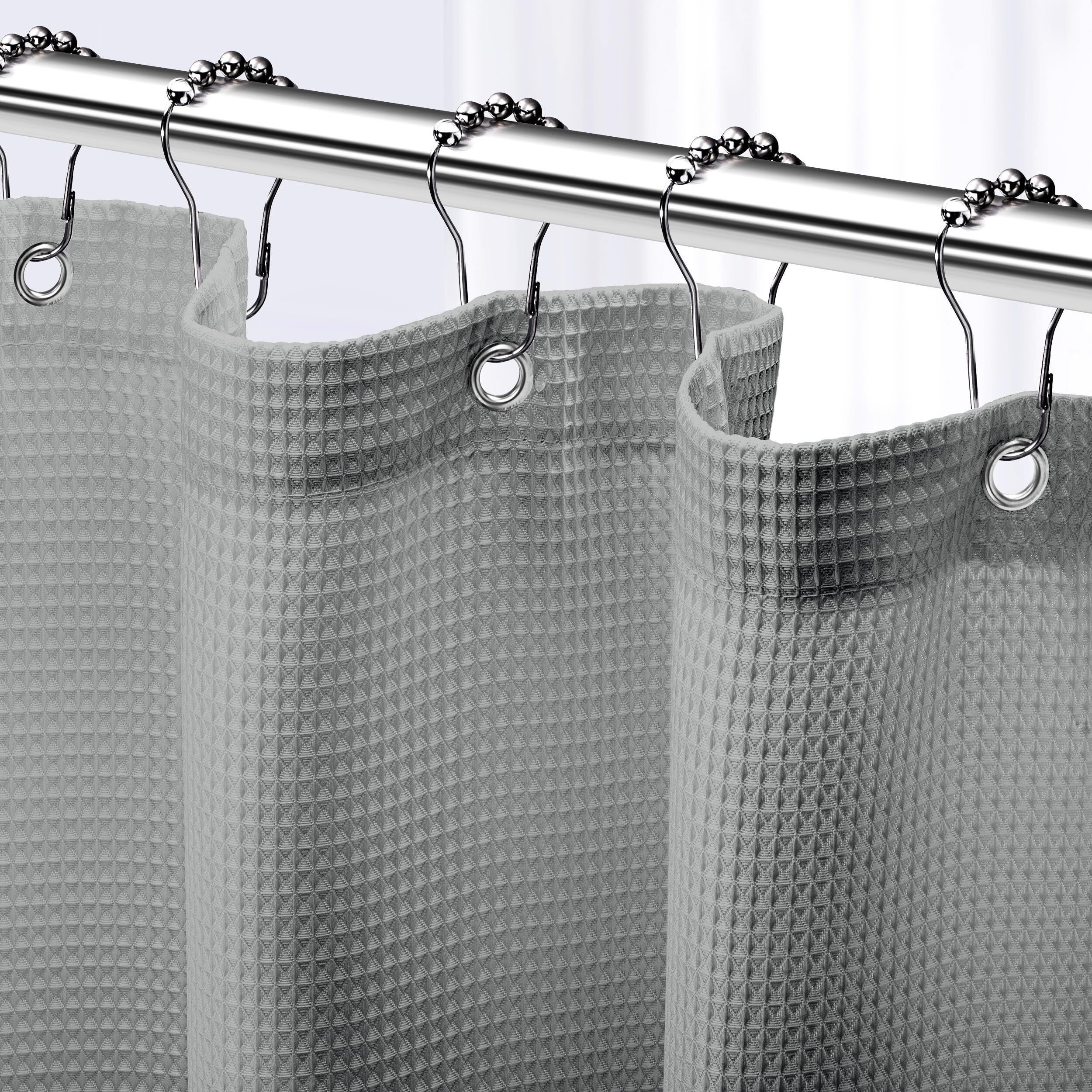 Neaterize Shower Curtain Grey - Hotel Style Grey Shower Curtains For Bathroom With Waffle Design  72X78 Inches - Fabric Shower Curtain - Cortinas De Bao Elegantes