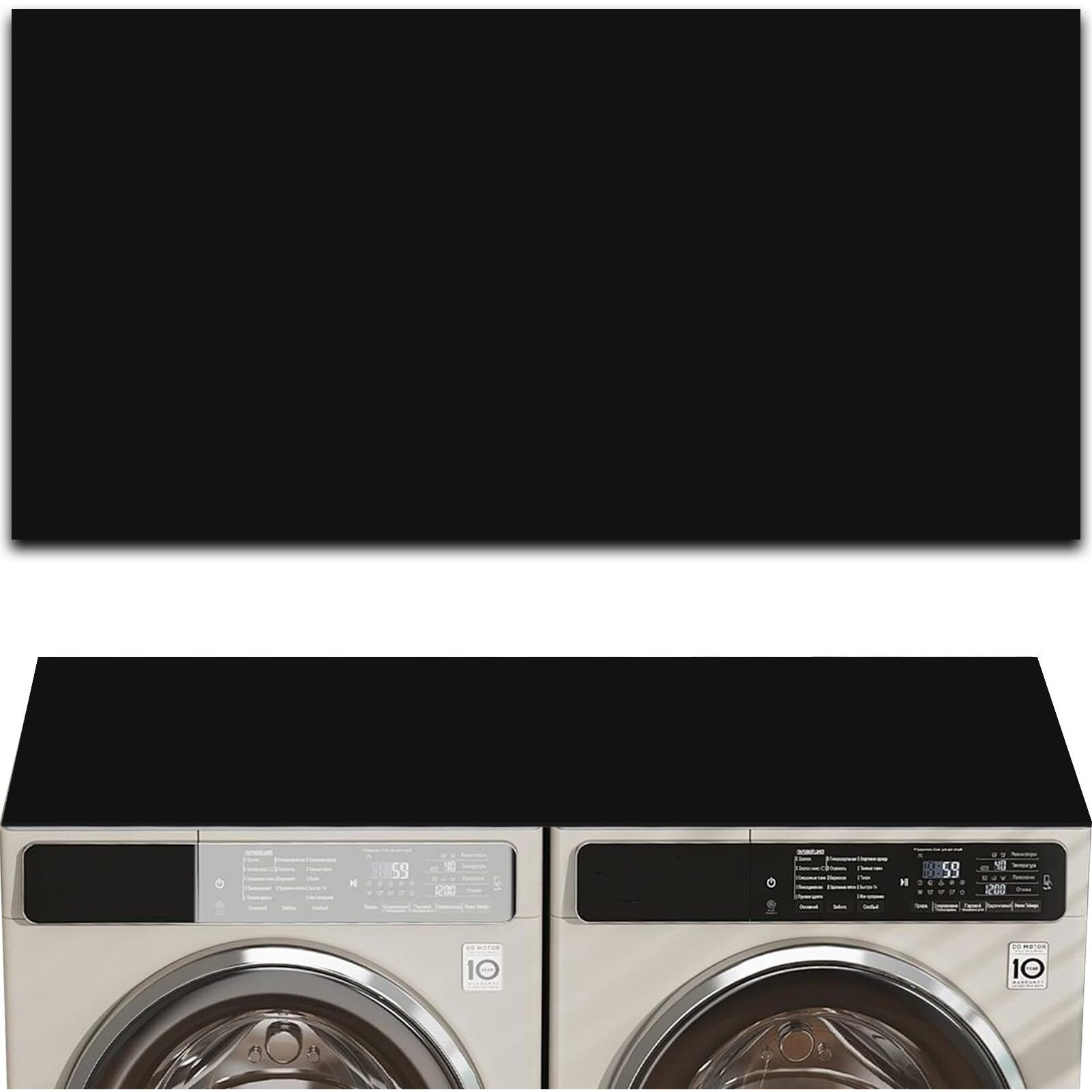 54'' X 27'' Washer And Dryer Covers For The Top  Non-Slip Washing Machine Cover  Diatomite Washer Dryer Top Protector Mat For Laundry Kitchen Home Black