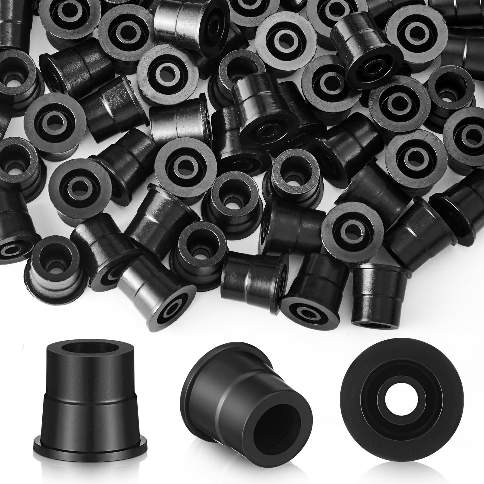 Pangda Plastic Baluster Connectors For 3/4"" Od Round Balusters Black Baluster Adapter For Deck Handrails Balusters Stair Home House Indoor Outdoor(100 Pcs)