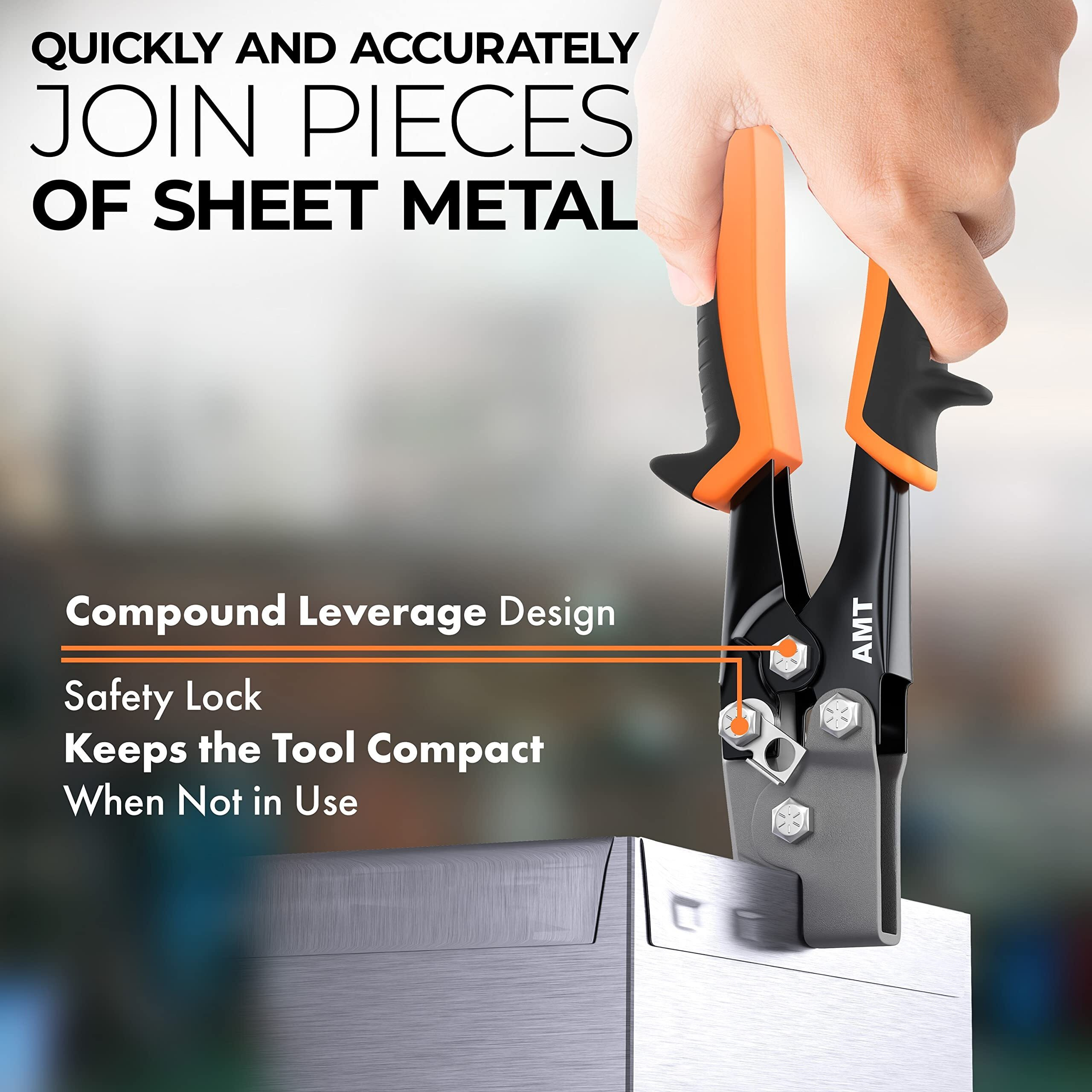 American Mutt Tools Snap Lock Punch - Gutter End Cap Crimper Tool - Snap Lock Tool For Sheet Metal  Gutter Installation Tools  Gutter Crimping Tool  Gutter Tools  End Cap Crimper For Gutters