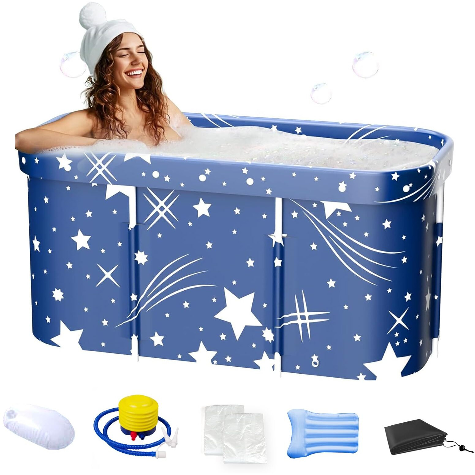 Portable Bathtub  Foldable Bathtub For Adults  Separate Family Bathroom Spa Tub  Therapy Tub For Shower Stall Bathroom Fold Up Soaking Hot Spa Bathtub  Hot Bathtub  Ice Bath Tub 45.3''X23.6''X19.7''
