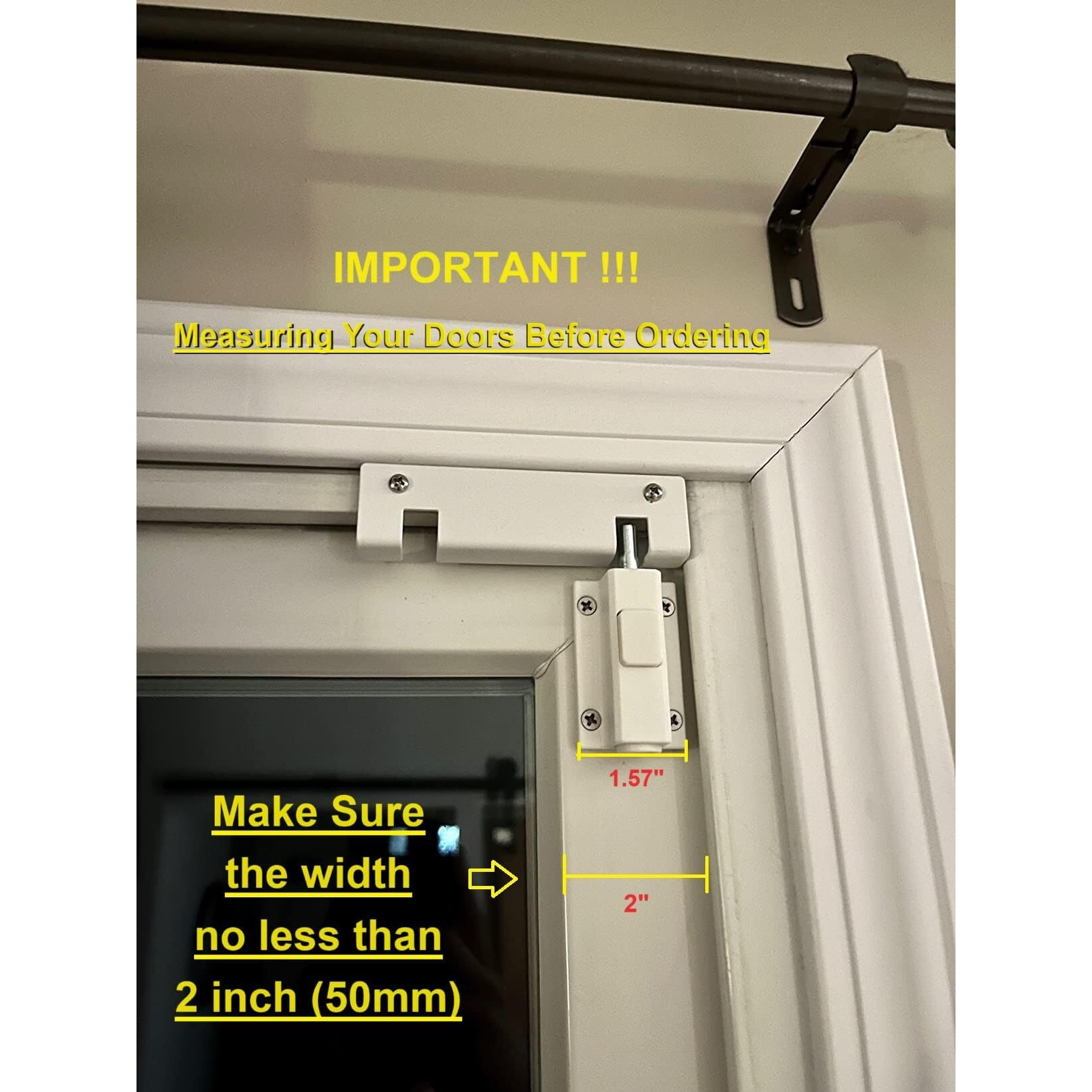 Sdgina 2 Pack Sliding Door Security Lock  Sliding Patio Door Lock For Glass Doors  Safety Foot Locks