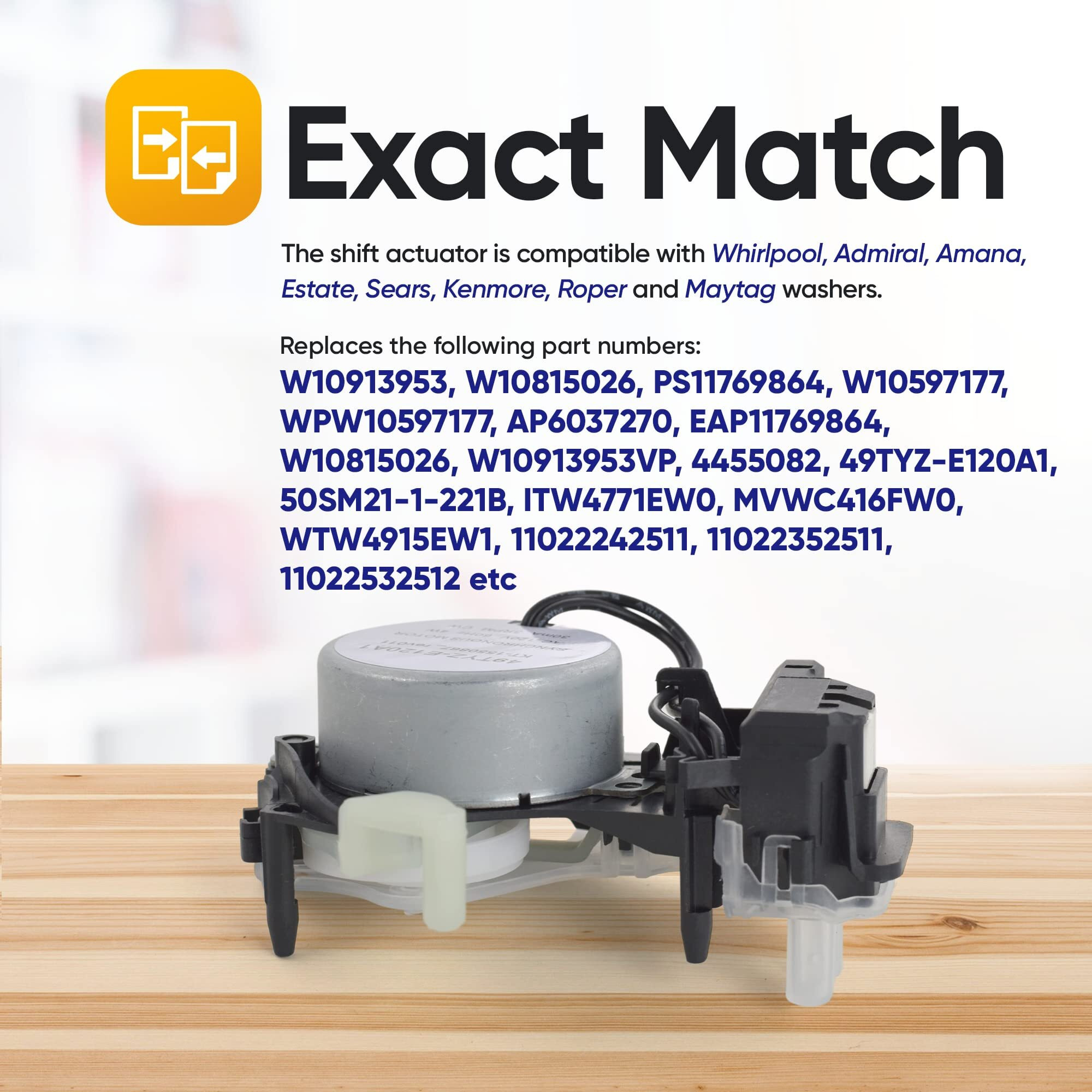 Washing Machine Shift Actuator Replacement For W10913953 W10913953Vp W10597177 Wpw10597177 Ap6037270 Ps11769864 Compatible With Whirlpool  Sears Kenmore  Maytag  Crosley  Amana