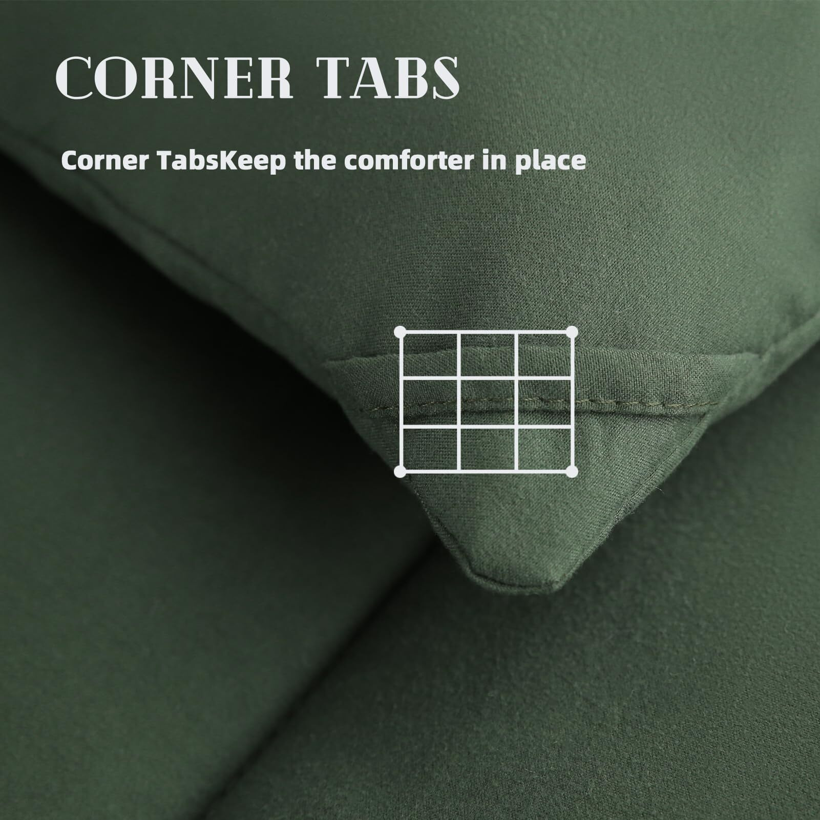 Downcool Comforters Queen Size  Duvet Insert Green All Season Duvet  Lightweight Quilt  Down Alternative Hotel Comforter With Corner Tabs (Green  Queen 88X92 Inches)