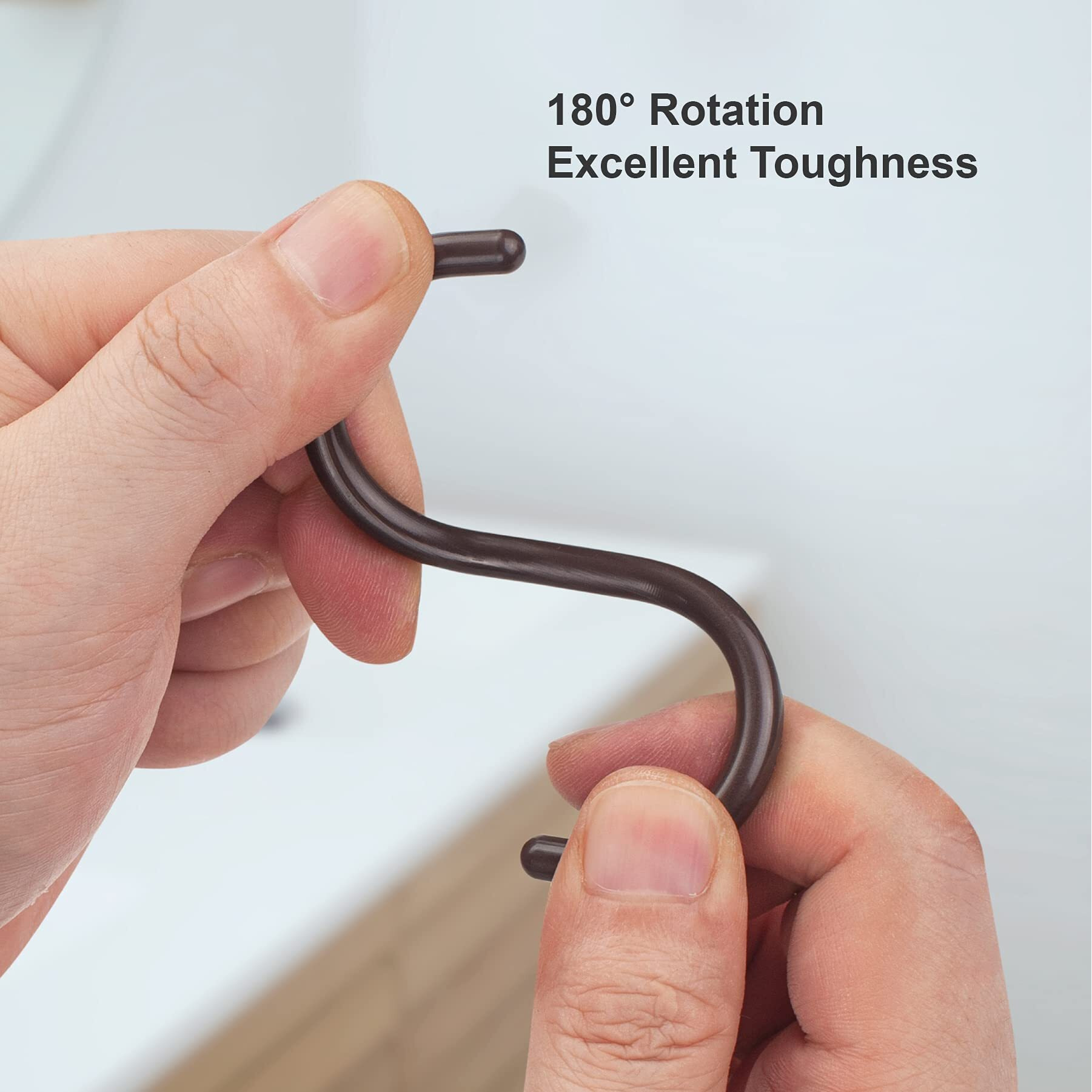 Amazer Plastic Shower Curtain Rings  24 Pcs Brown Shower Curtain Rings  Shower Curtain Hooks Rings  Plastic Shower Curtain Hooks For Bathroom Shower Rod  Shower Rings Loops For Shower Curtain