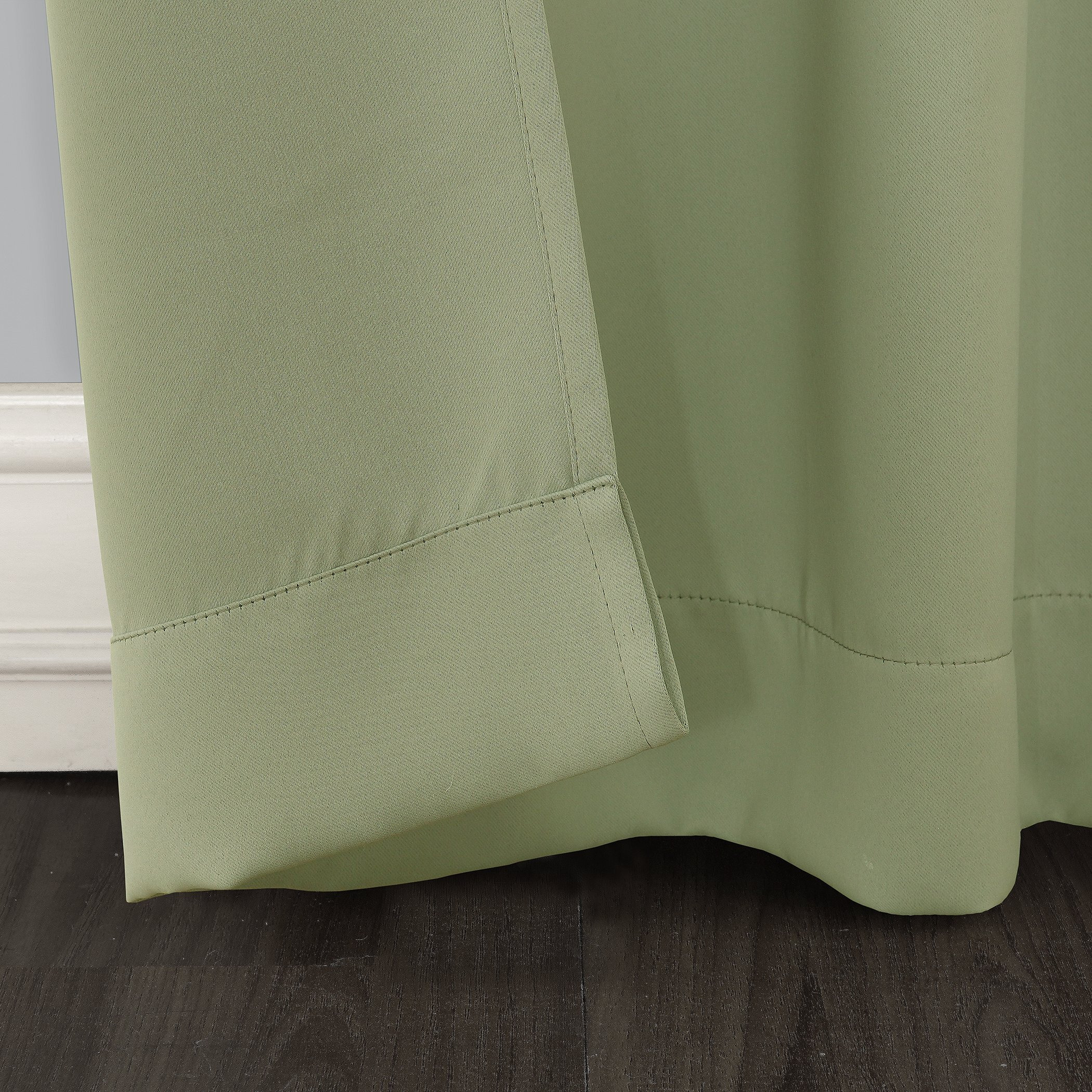 Sun Zero Easton Energy Saving Blackout Grommet Curtain Panel  40"" X 95""  Sage Green