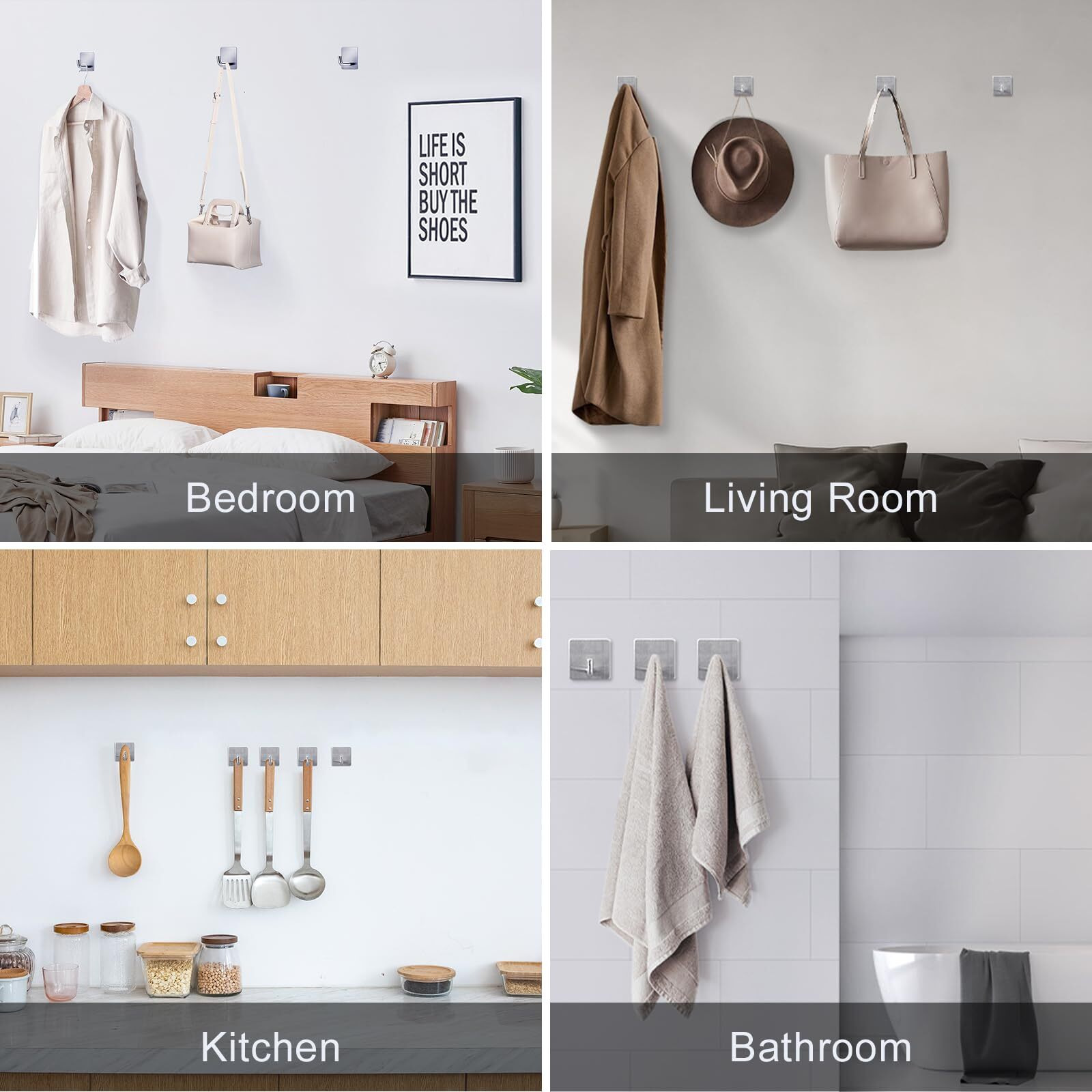 Adhesive Wall Hooks For Fire Blankets - Mondoshop Waterproof Stainless Steel Hooks For Home Office And Outdoor Hanging  Max Load Capacity 6.6 Lbs