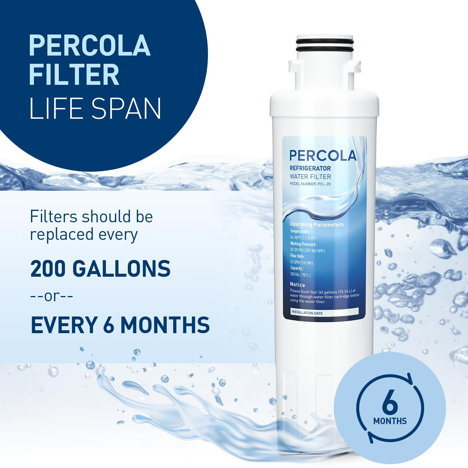 Miwf6200 Water Filter  Compatible With Sharp Sjwf200  Sjg2254Fs  Thor Kitchen Wf200  Zline Miwft2100  Midea Mrs26D5Ast  Mf-2008-R2  Zline Rfm-W-36 Refrigerator Models (White  2 Pack)