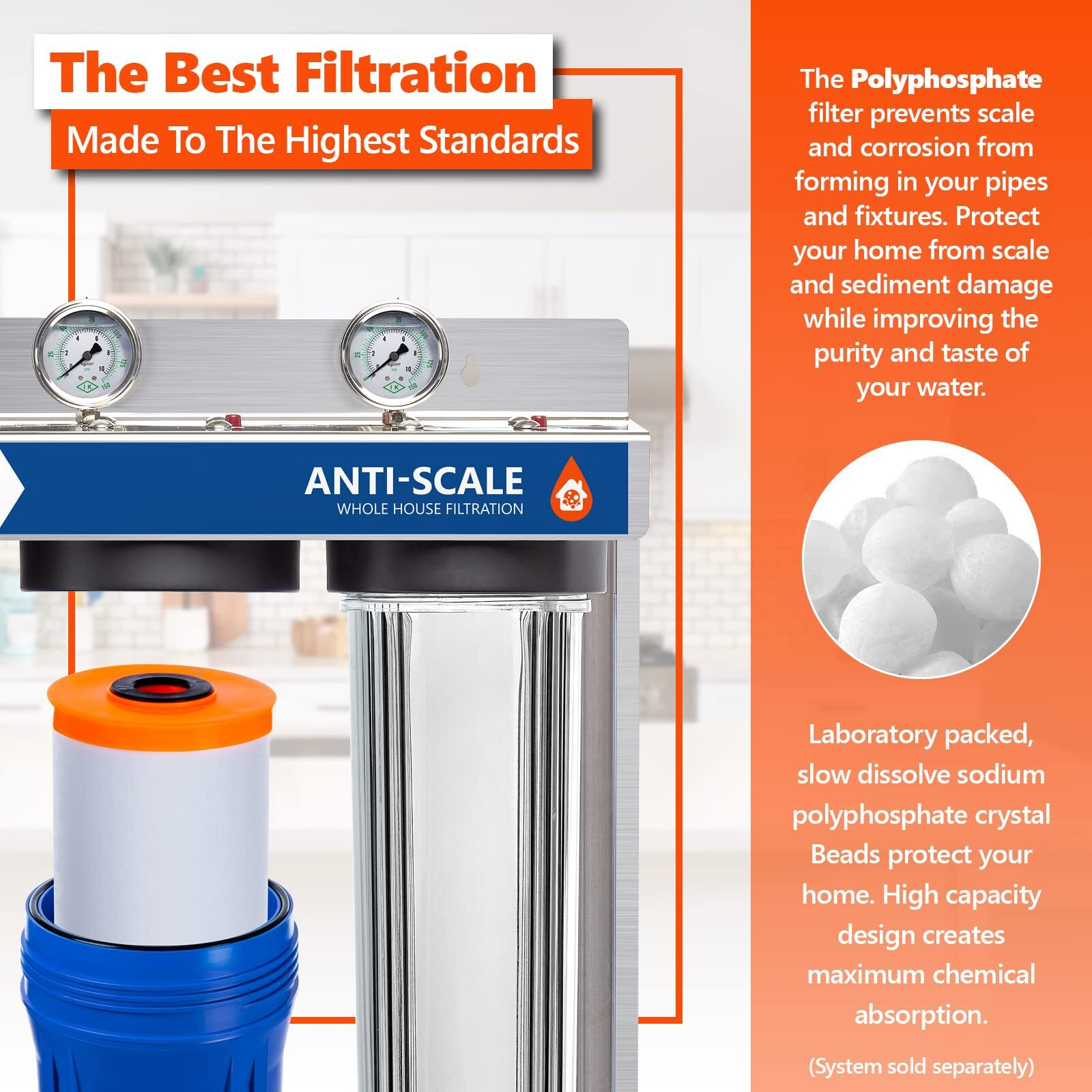 Express Water Fltwh2045P Antiscale Whole House Replacement Filter  1 Count (Pack Of 1)  White