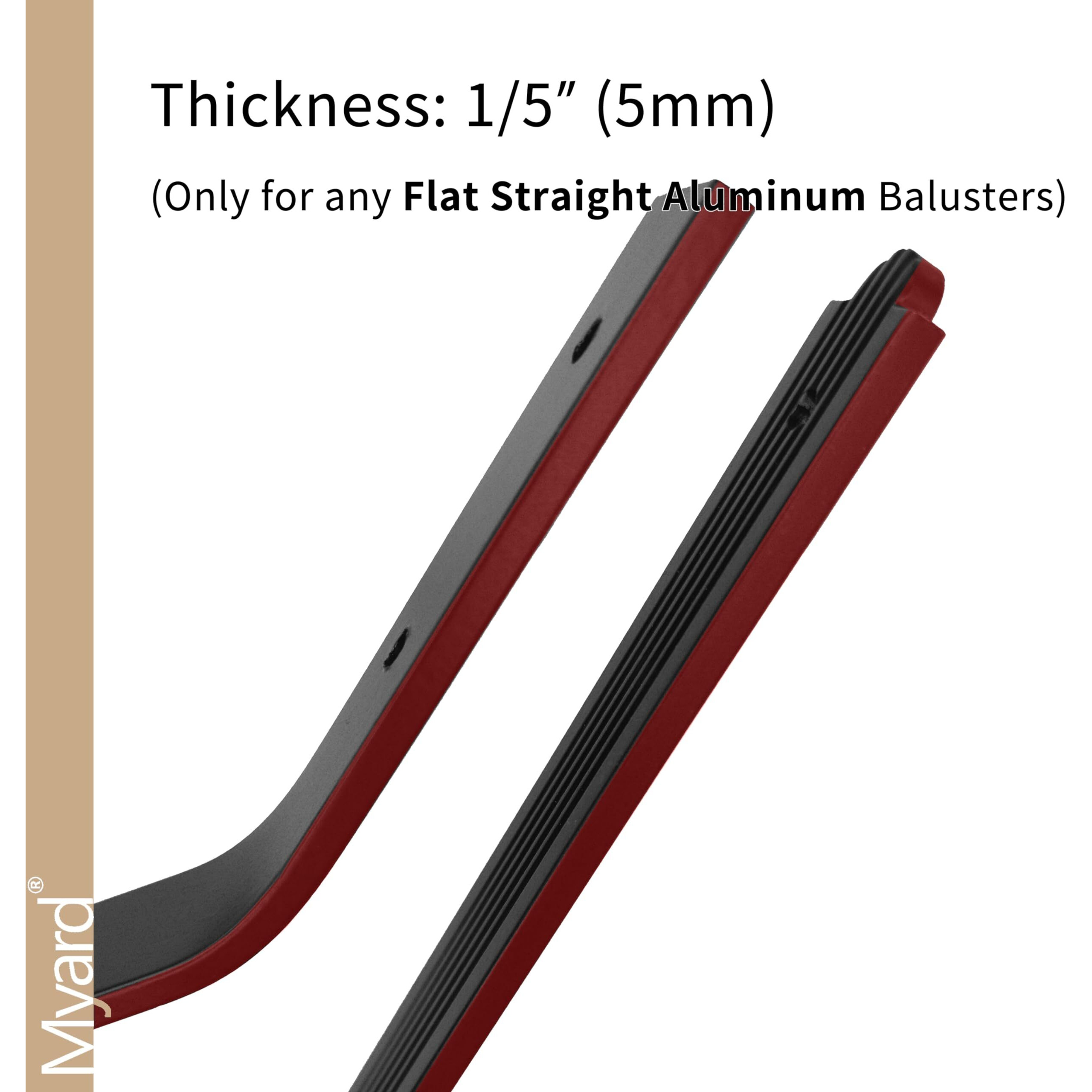 29-1/2 Inches Myard Flat Straight Aluminum Deck Balusters With Screws For Wood Composite Facemount Deck Railing (50-Pack  Matte Black)